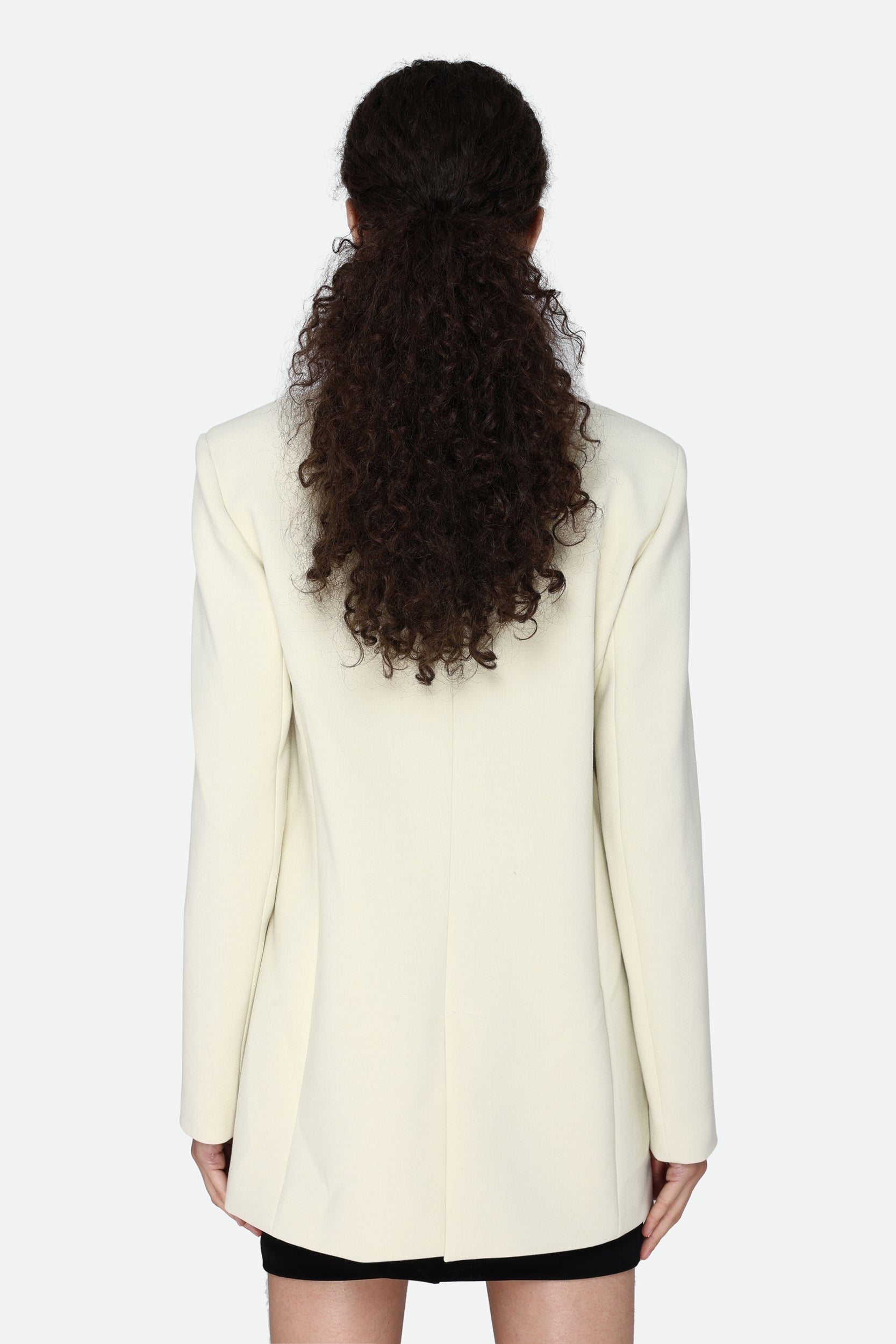 Patrizia Pepe Single Breasted Cream Blazer