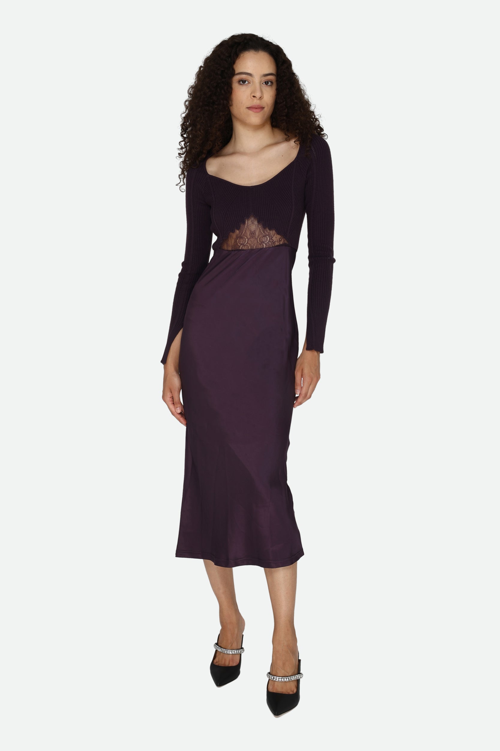 Patrizia Pepe Plum Dress Slim