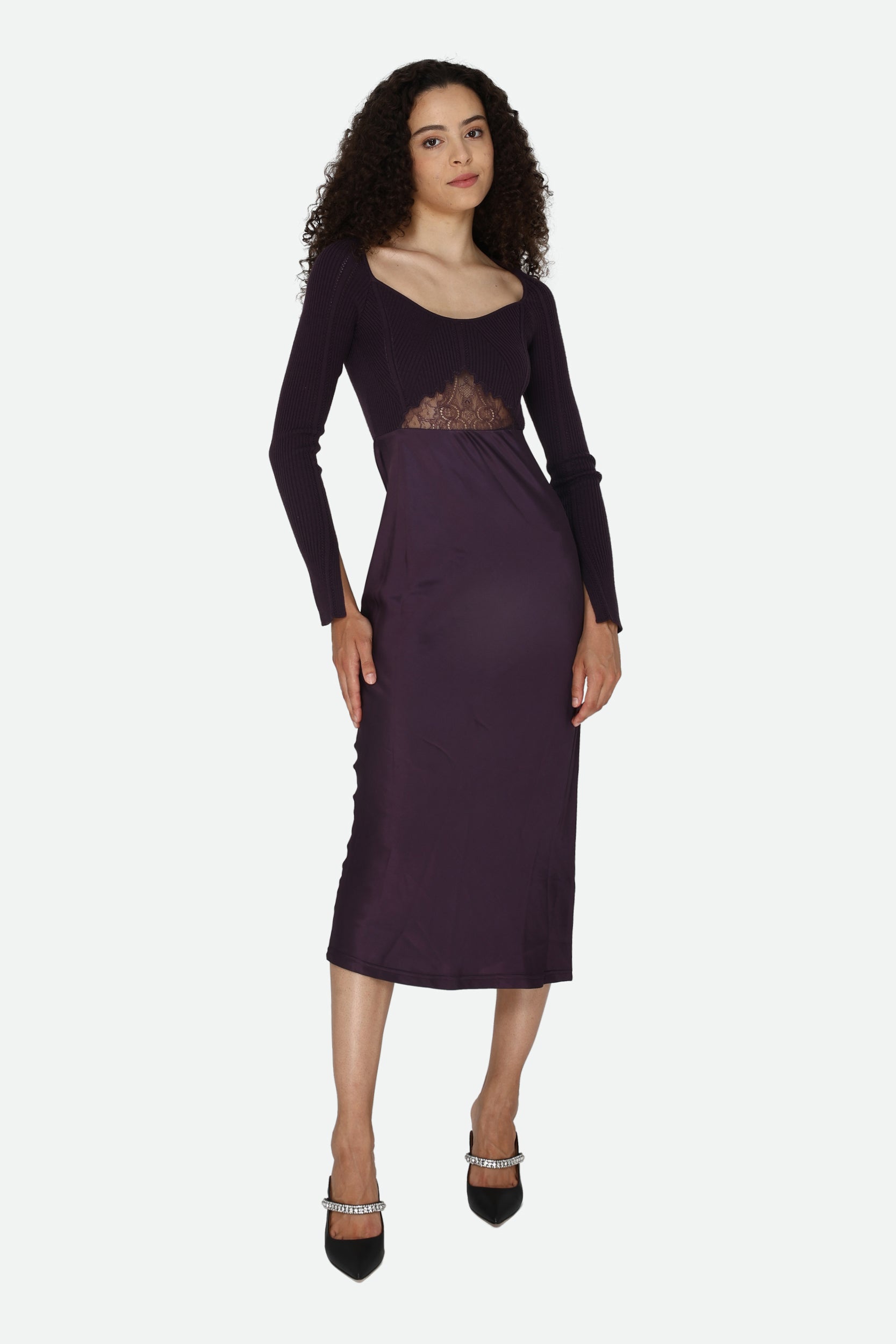 Patrizia Pepe Plum Dress Slim