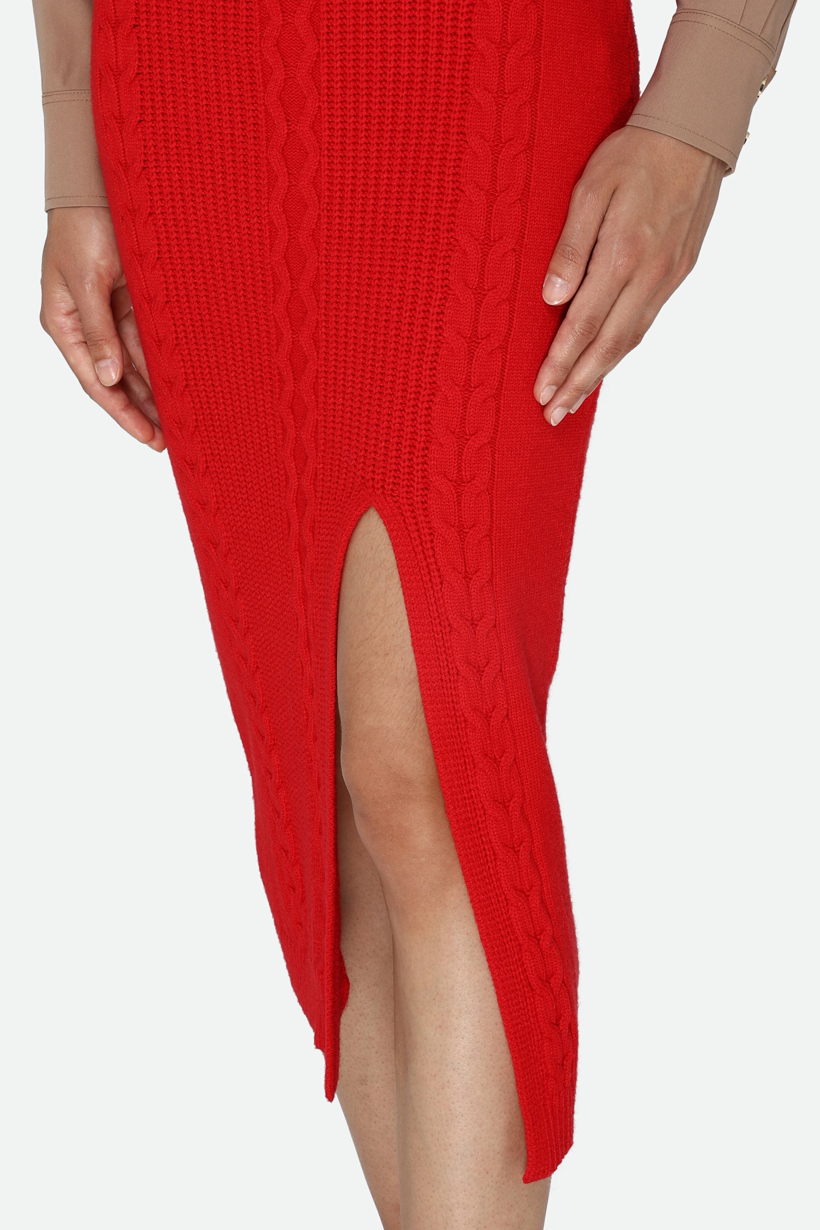 Patrizia Pepe Red Midi Skirt