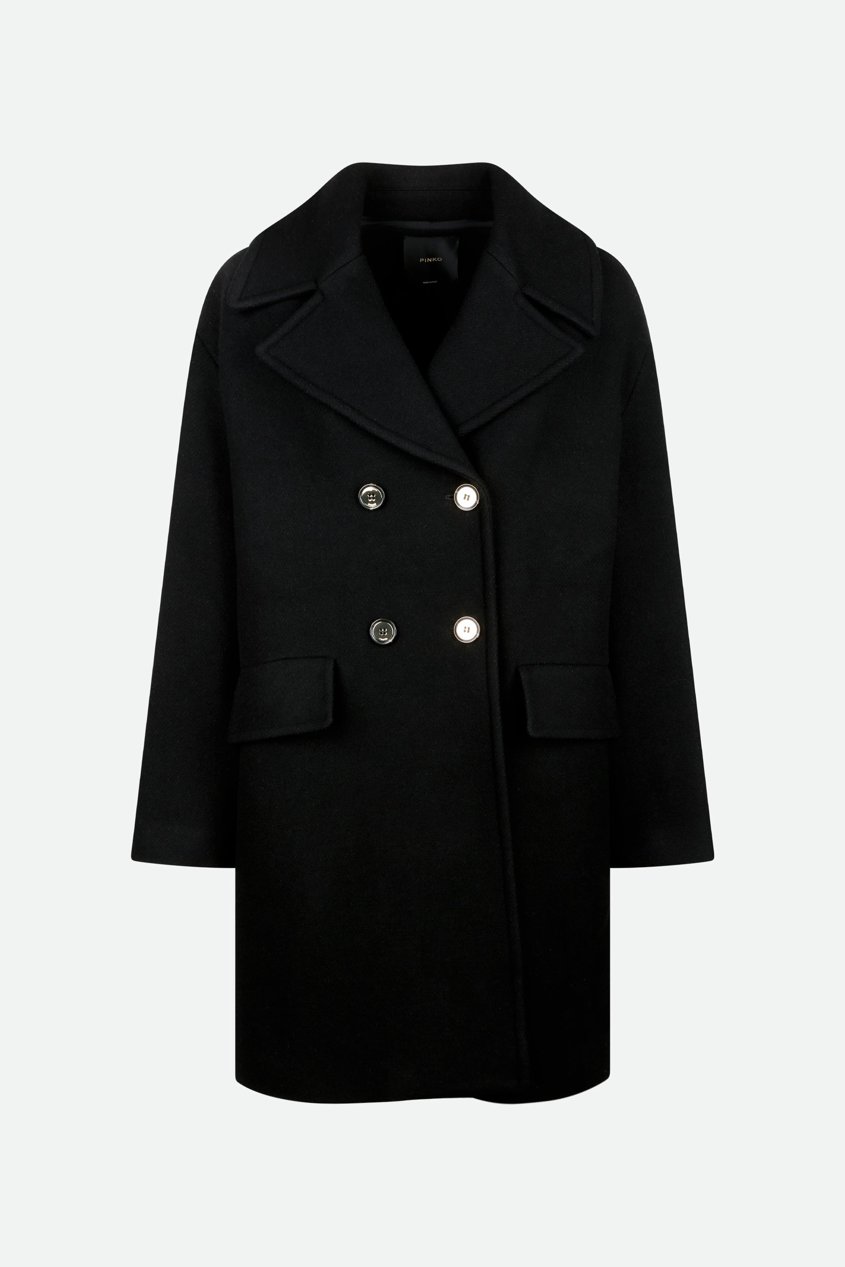 Pinko Cappotto Doppiopetto Nero