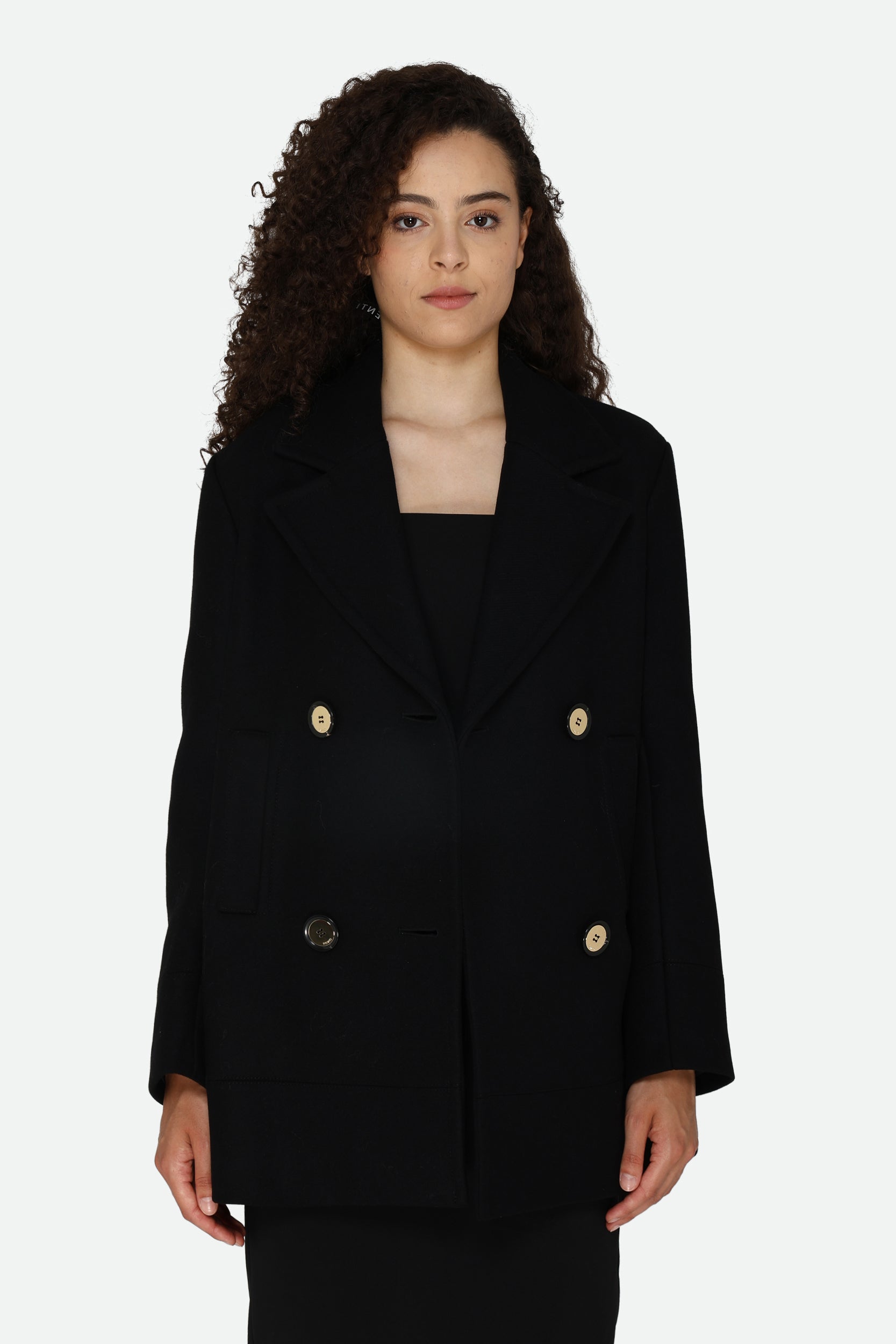 Pinko Cappotto Doppiopetto Nero