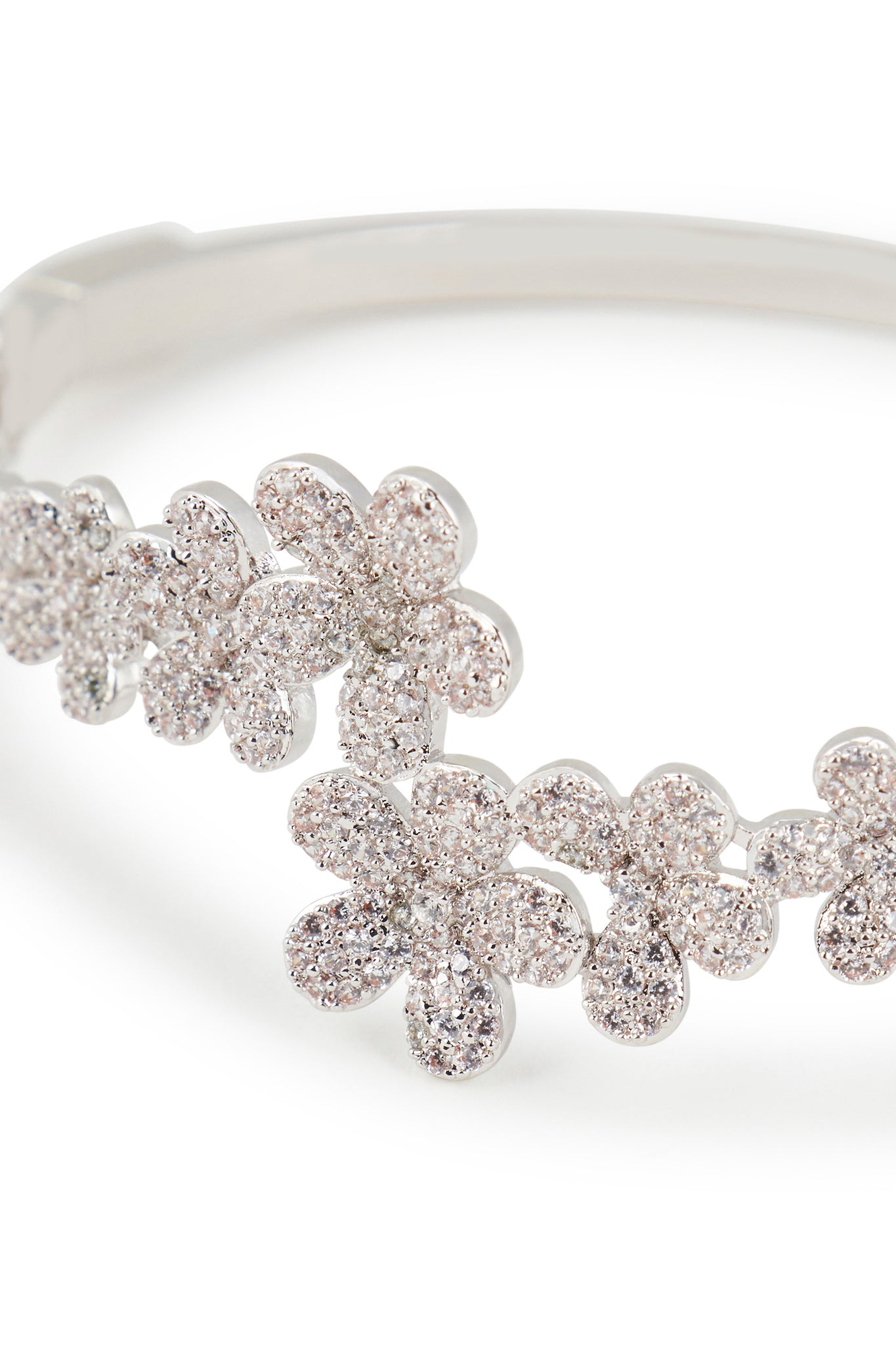 MELUSINA BIJOUX Rhodium Flowers Bracelet
