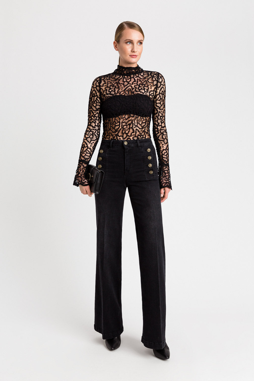 Twinset Jeans Wide Leg Nero