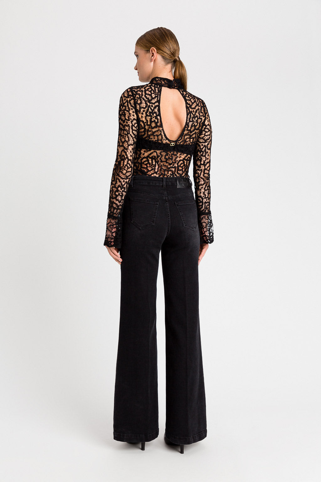 Twinset Jeans Wide Leg Nero