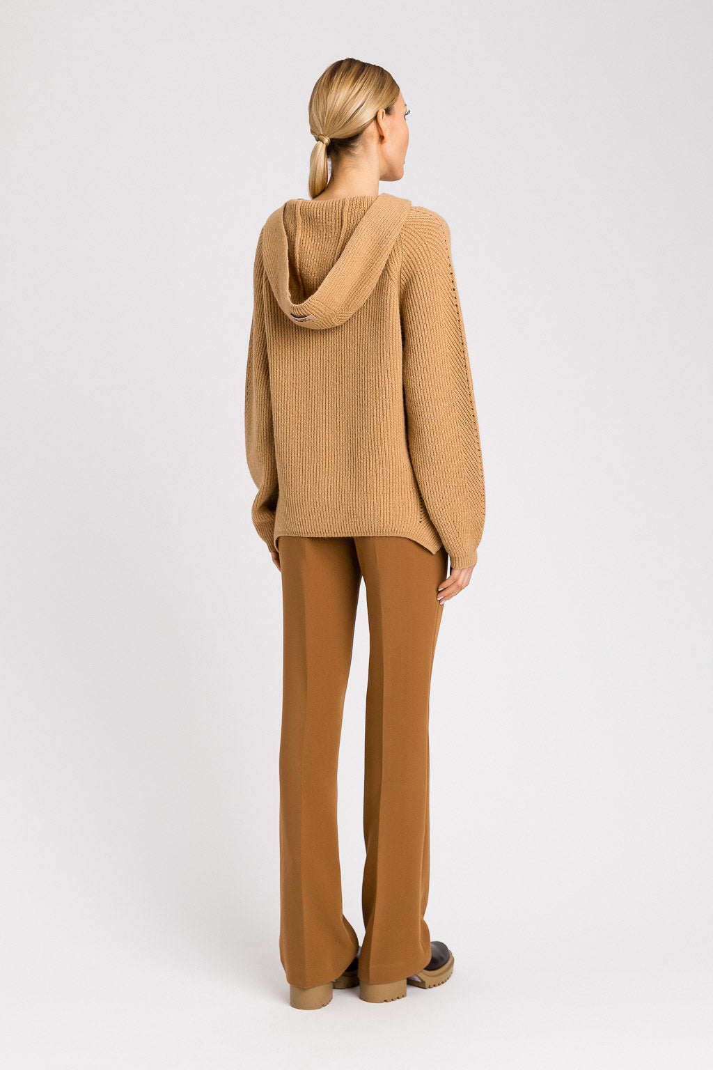 Twinset Maxi ribbed sweater in wool and alpaca