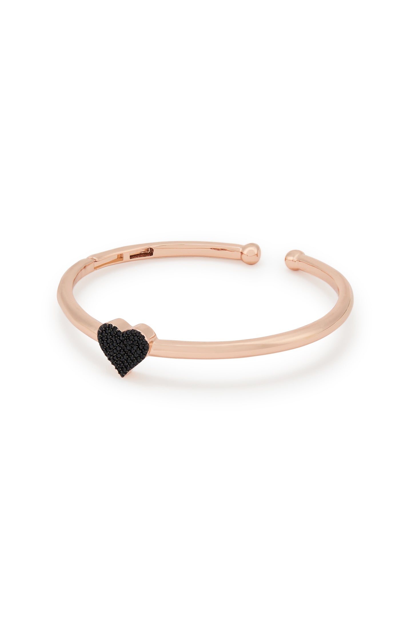 MELUSINA BIJOUX Bracciale Aperto Cuore Nero