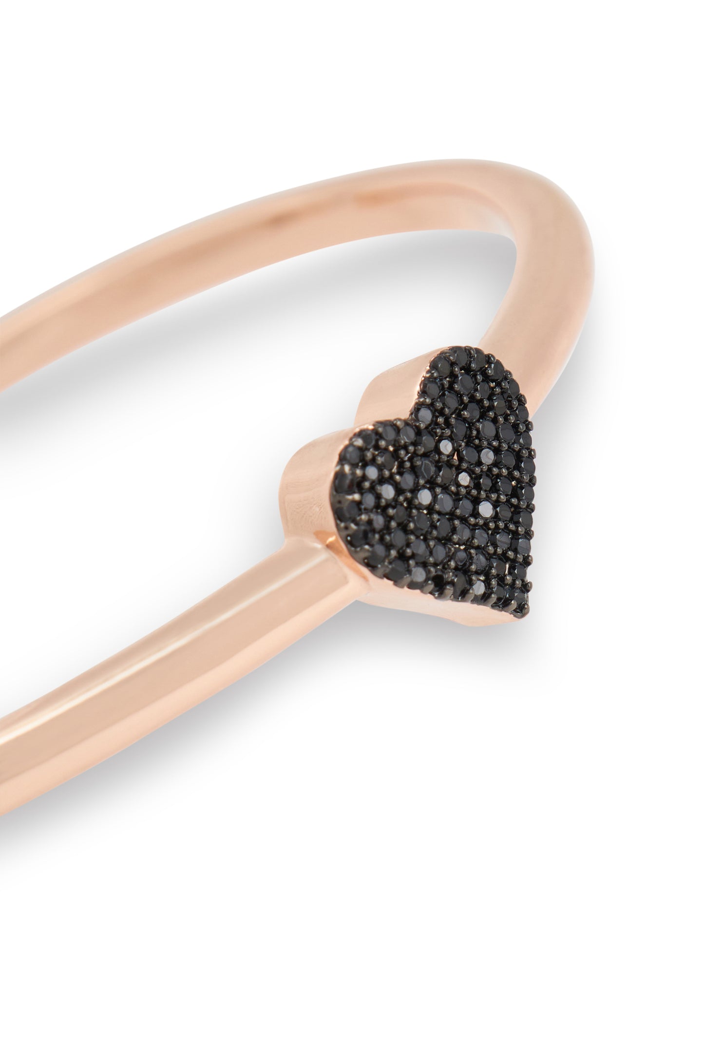 MELUSINA BIJOUX Bracciale Aperto Cuore Nero