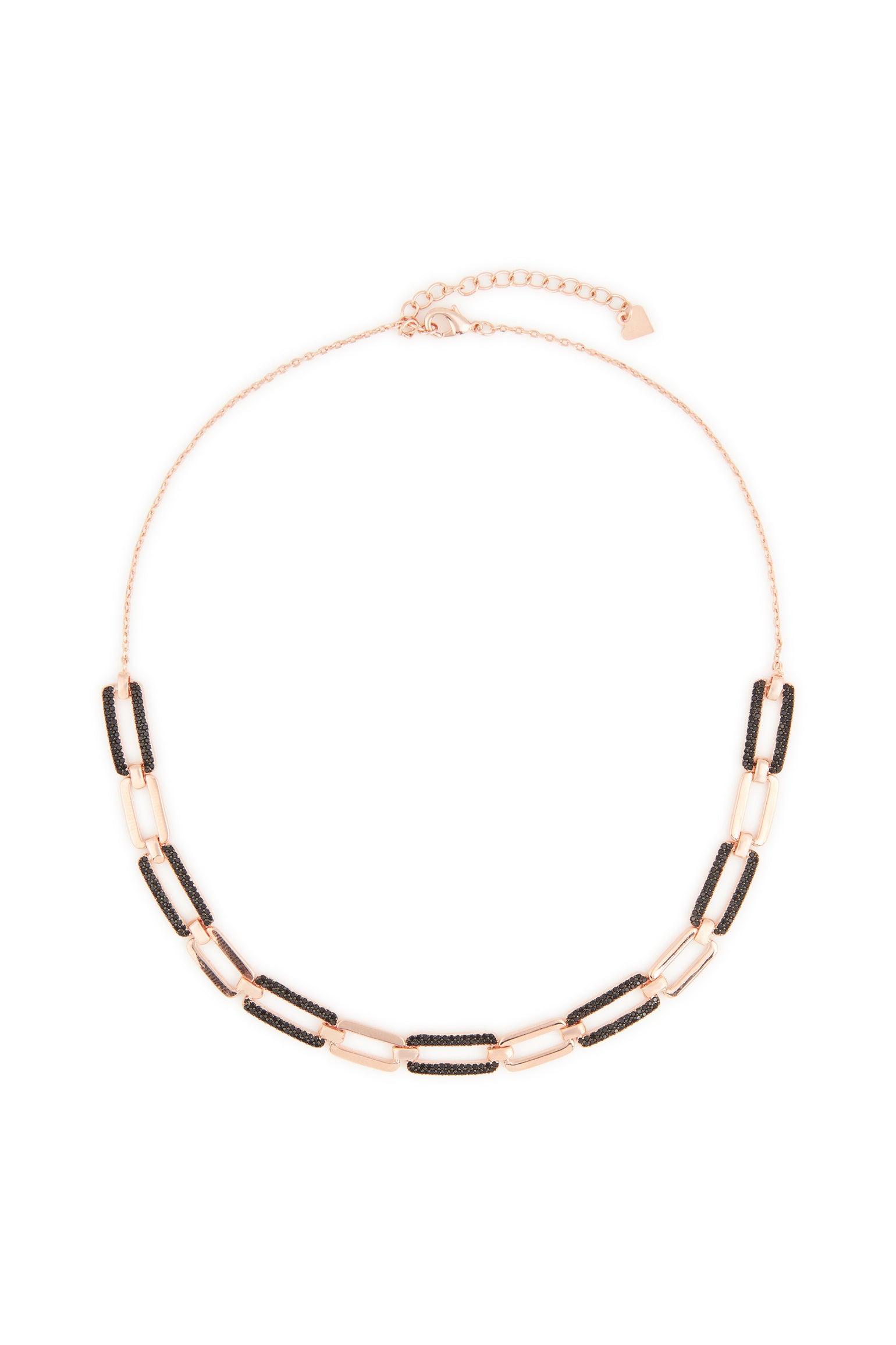 MELUSINA BIJOUX Gold Chain Necklace with Black Zircons