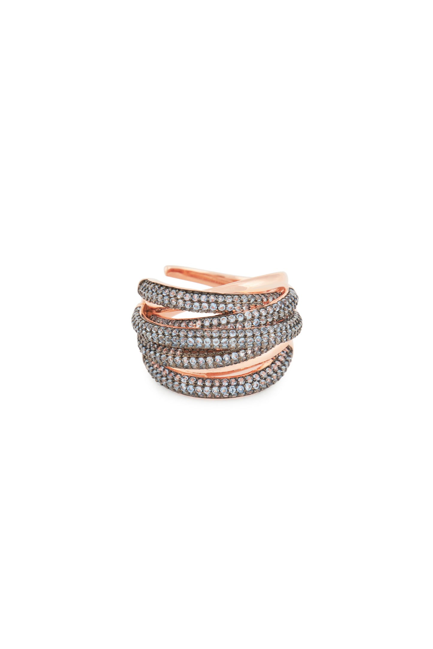 MELUSINA BIJOUX Anello Piccolo a Filo Intrecciato Jeans