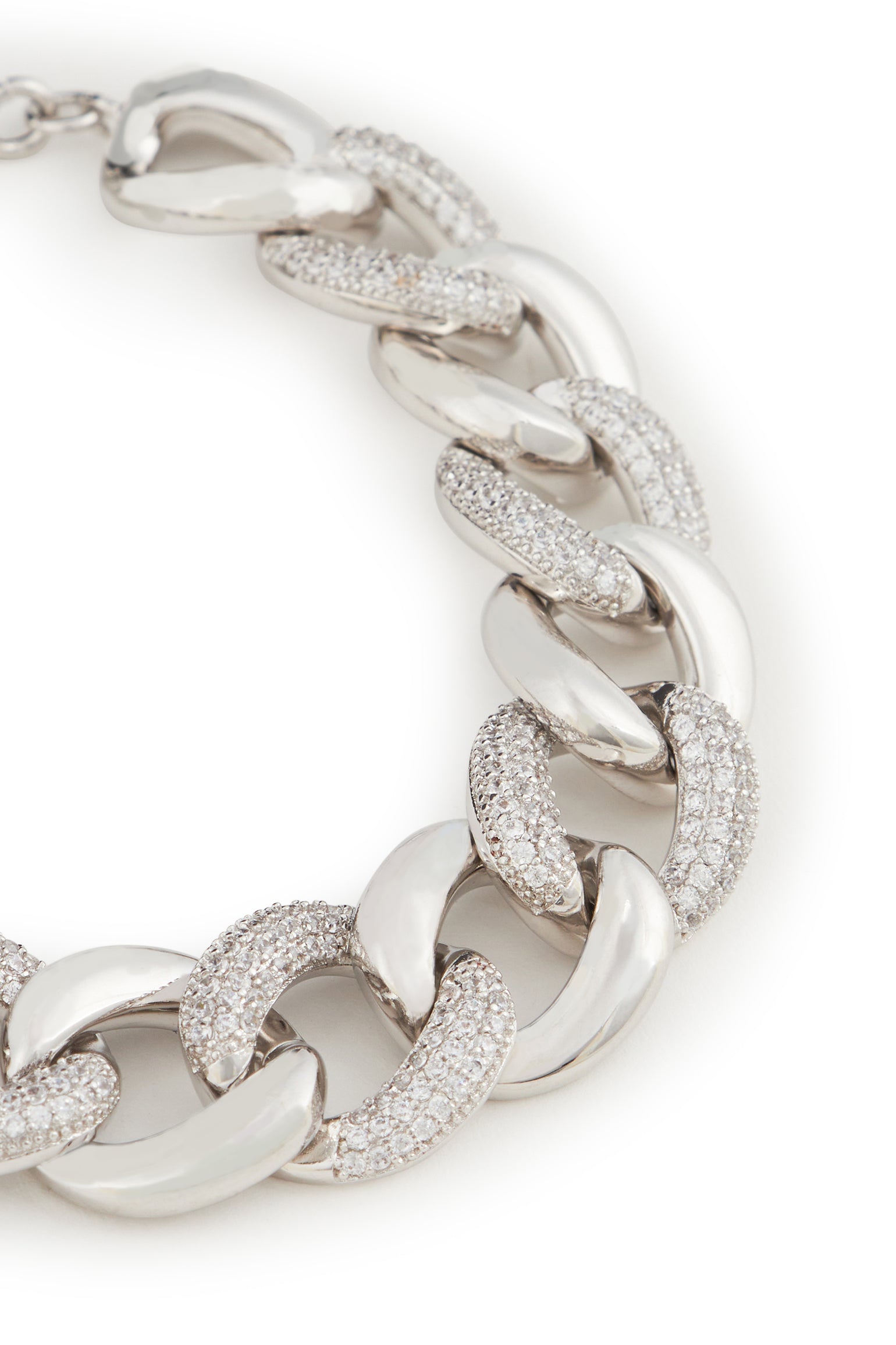 MELUSINA BIJOUX Bracciale a Catena con Zirconi Rodio