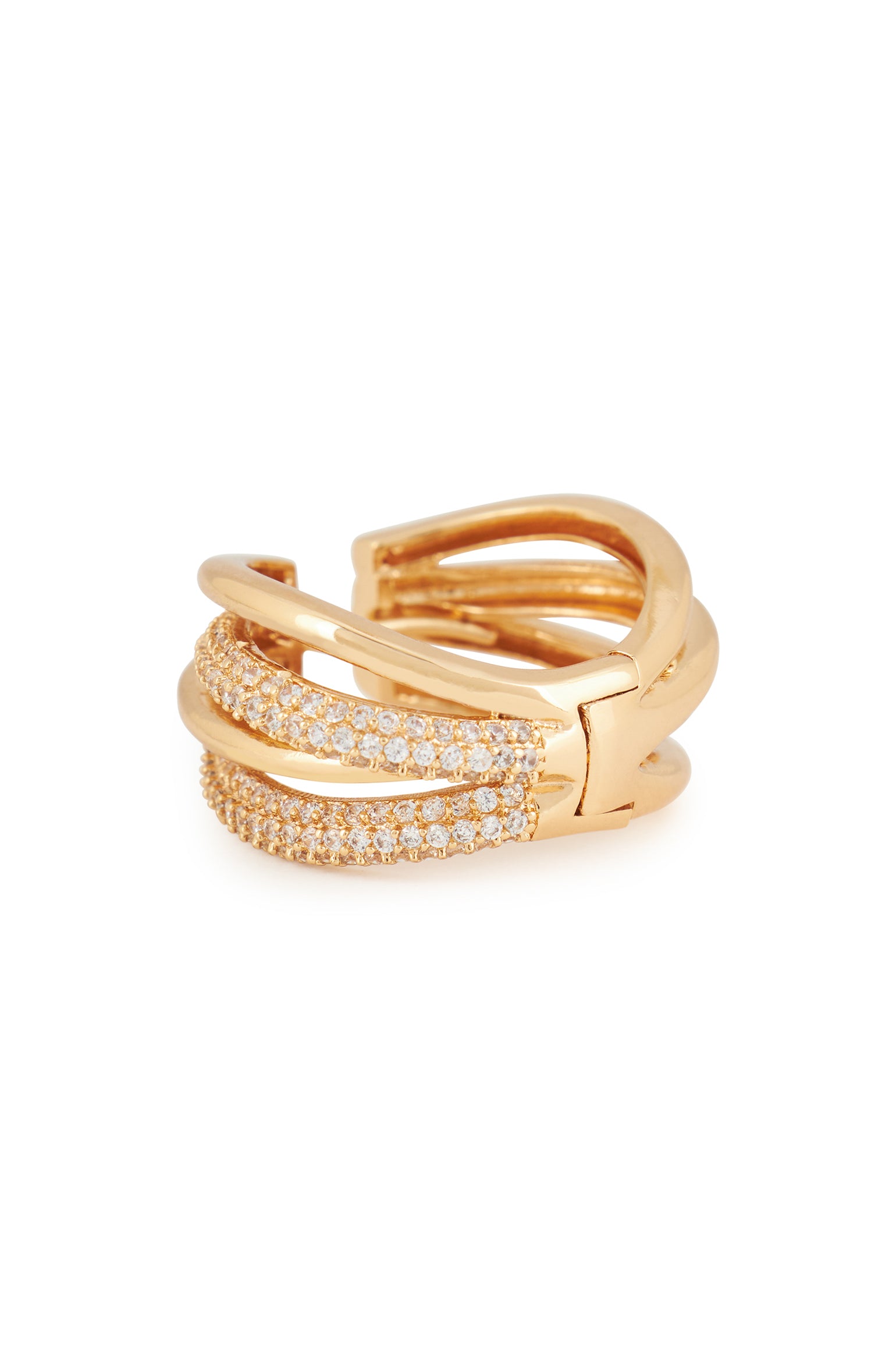 MELUSINA BIJOUX Gold Braided Wire Earrings