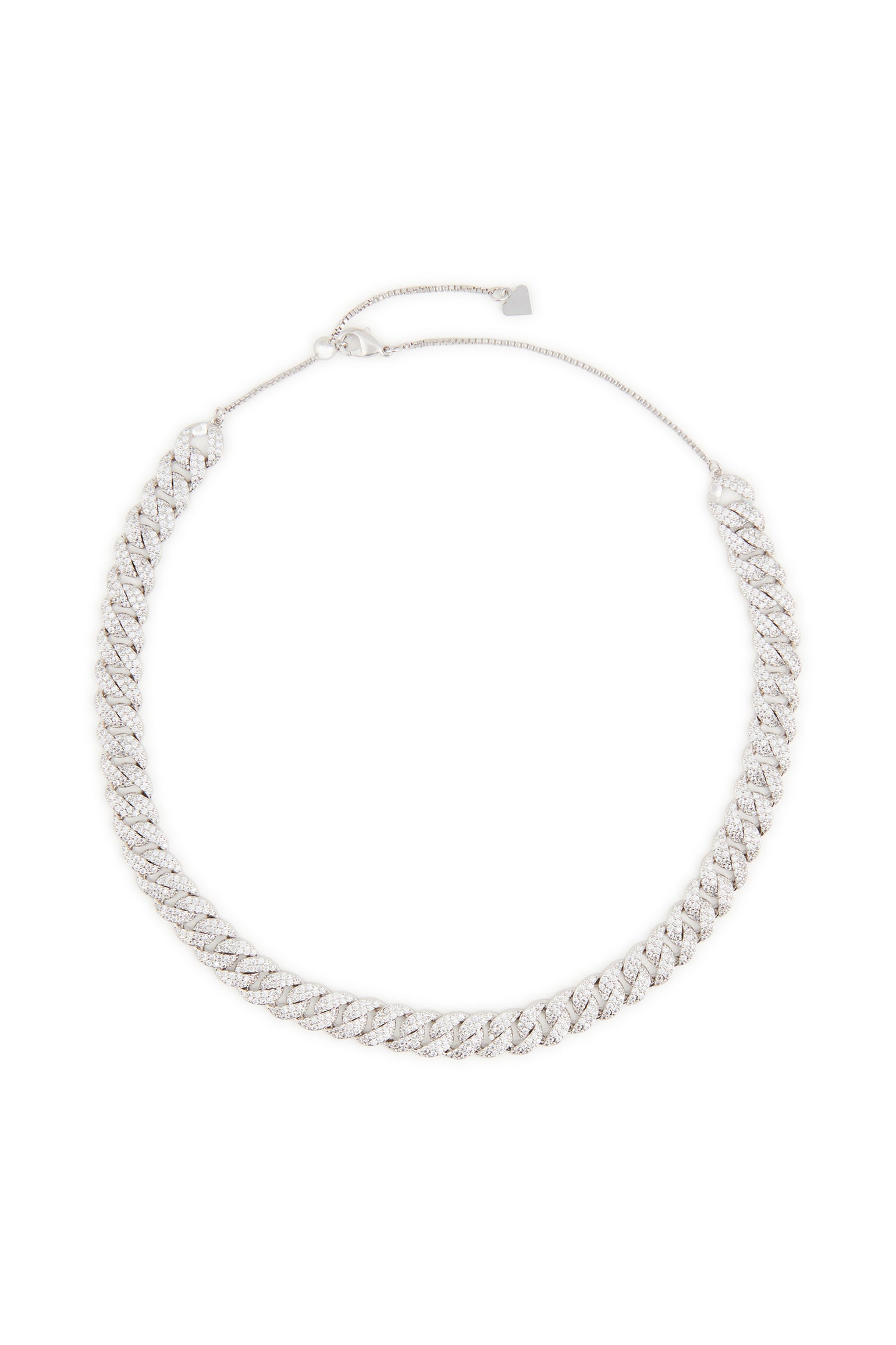MELUSINA BIJOUX Rhodium Chain Choker Necklace
