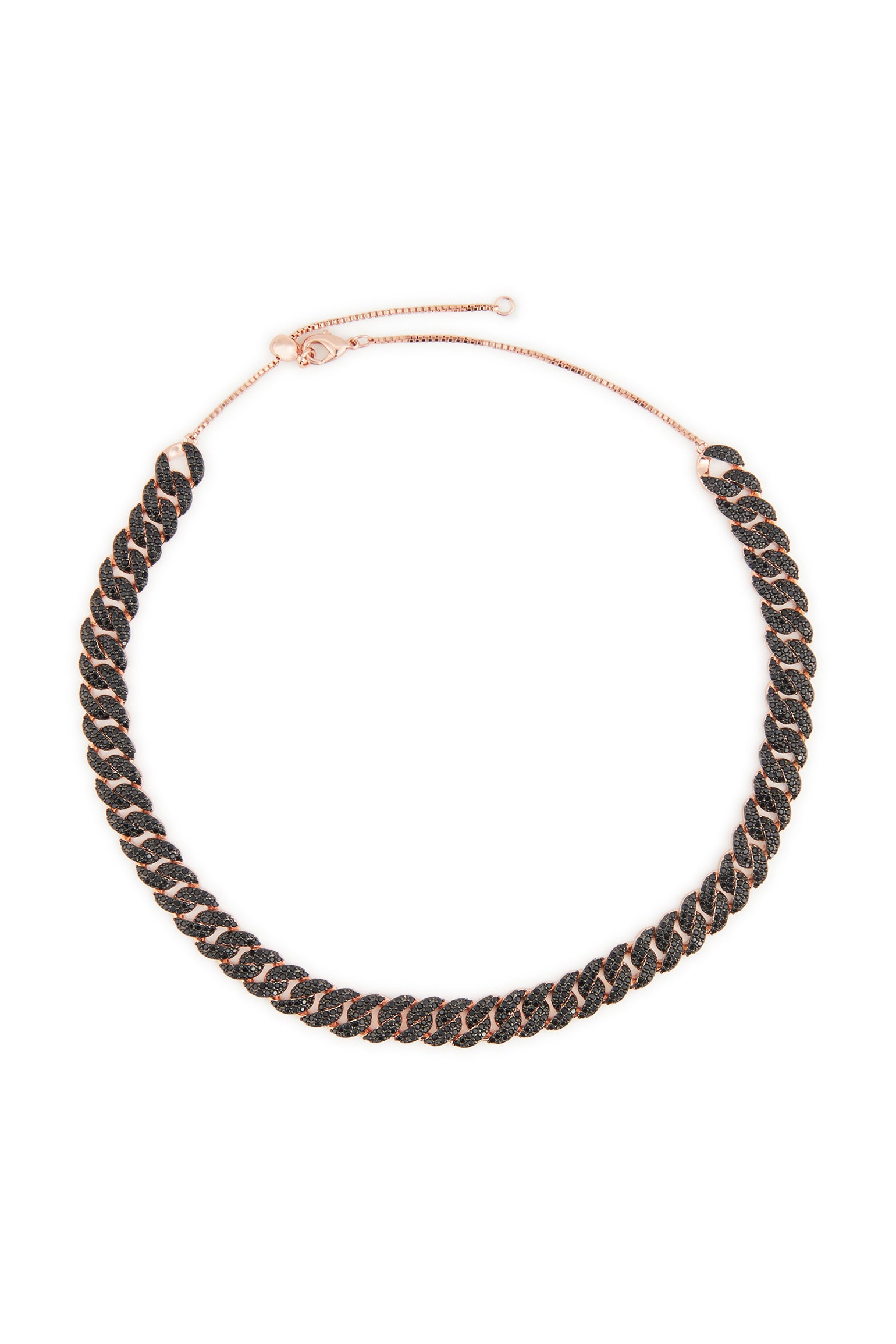 MELUSINA BIJOUX Black Chain Round Neck Necklace