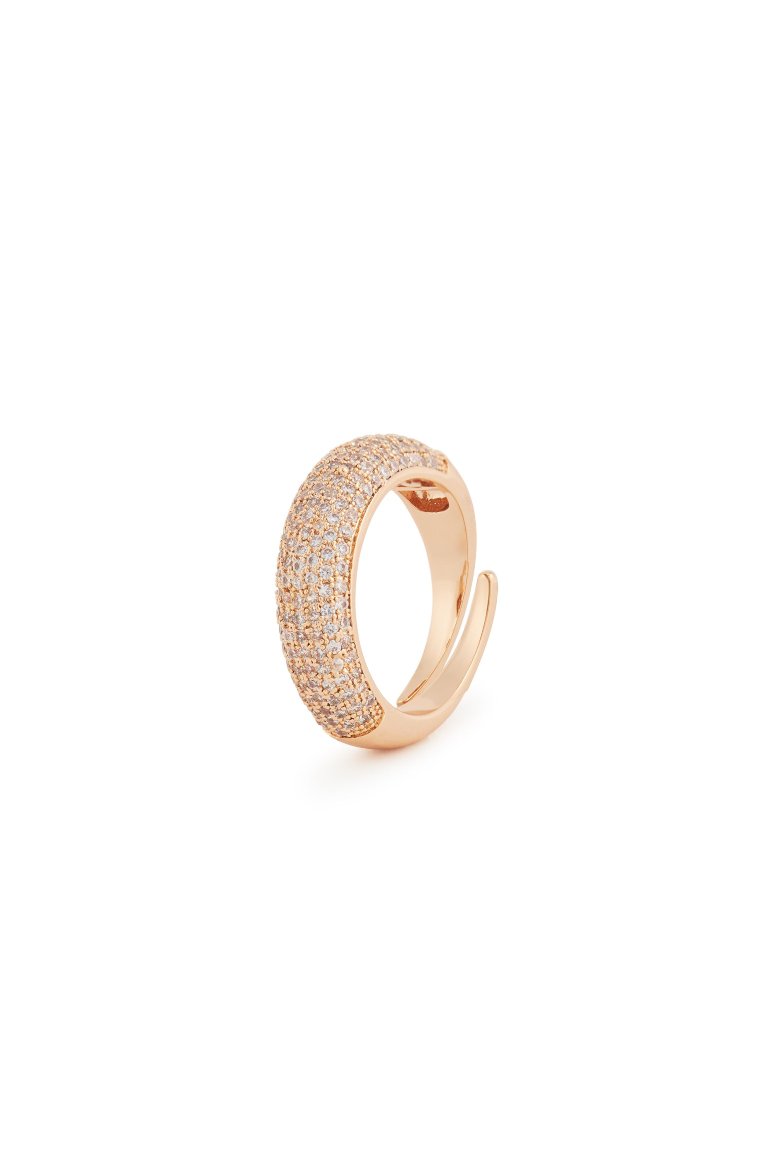 MELUSINA BIJOUX Gold Band Ring with Zircons