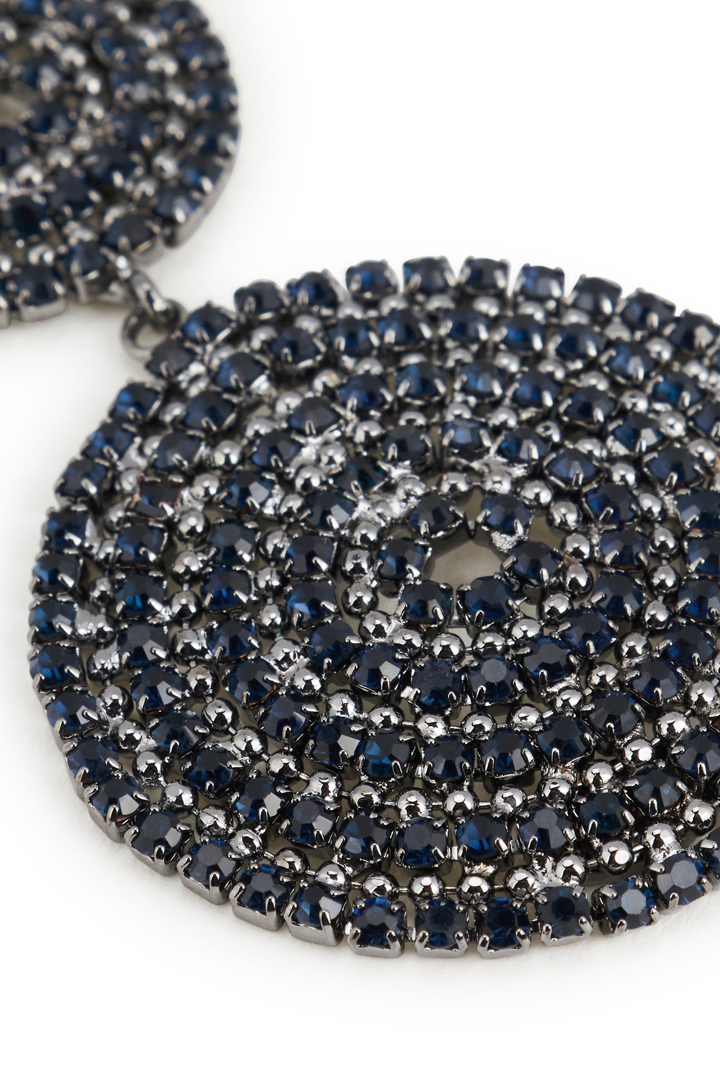 MELUSINA BIJOUX Orecchini Pendenti Rotondi con Strass Blu