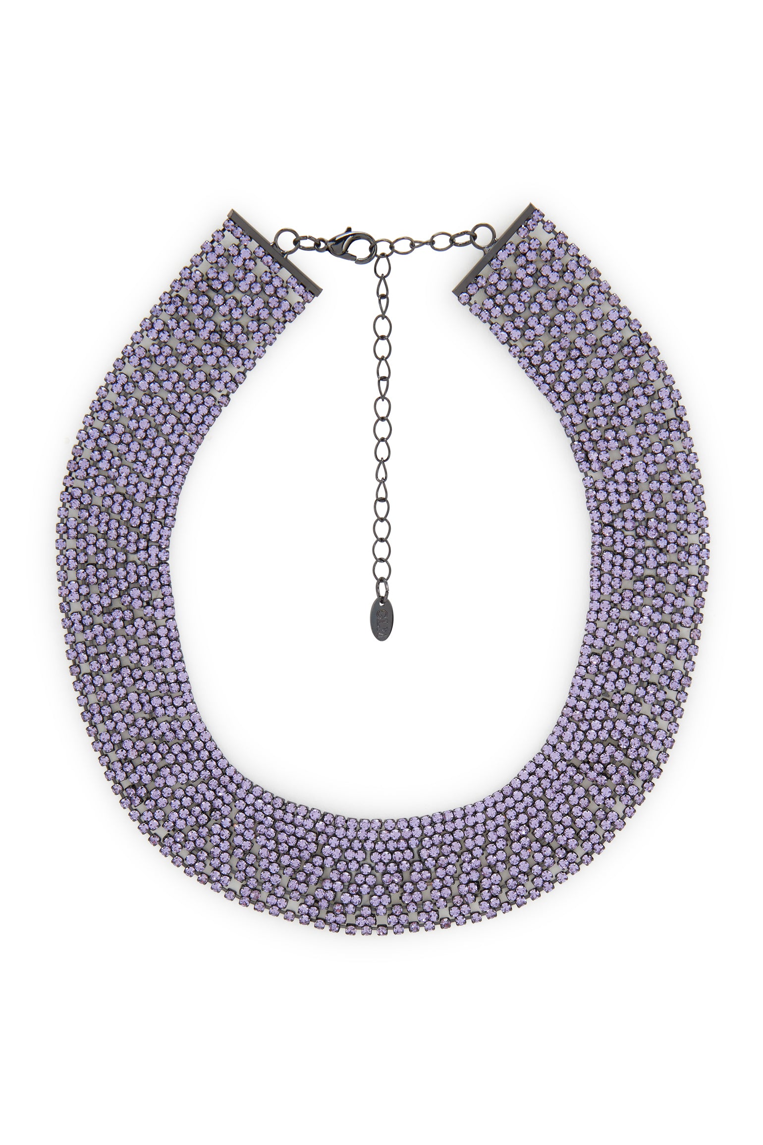 MELUSINA BIJOUX Collana Girocollo con Strass Lilla Loverlock