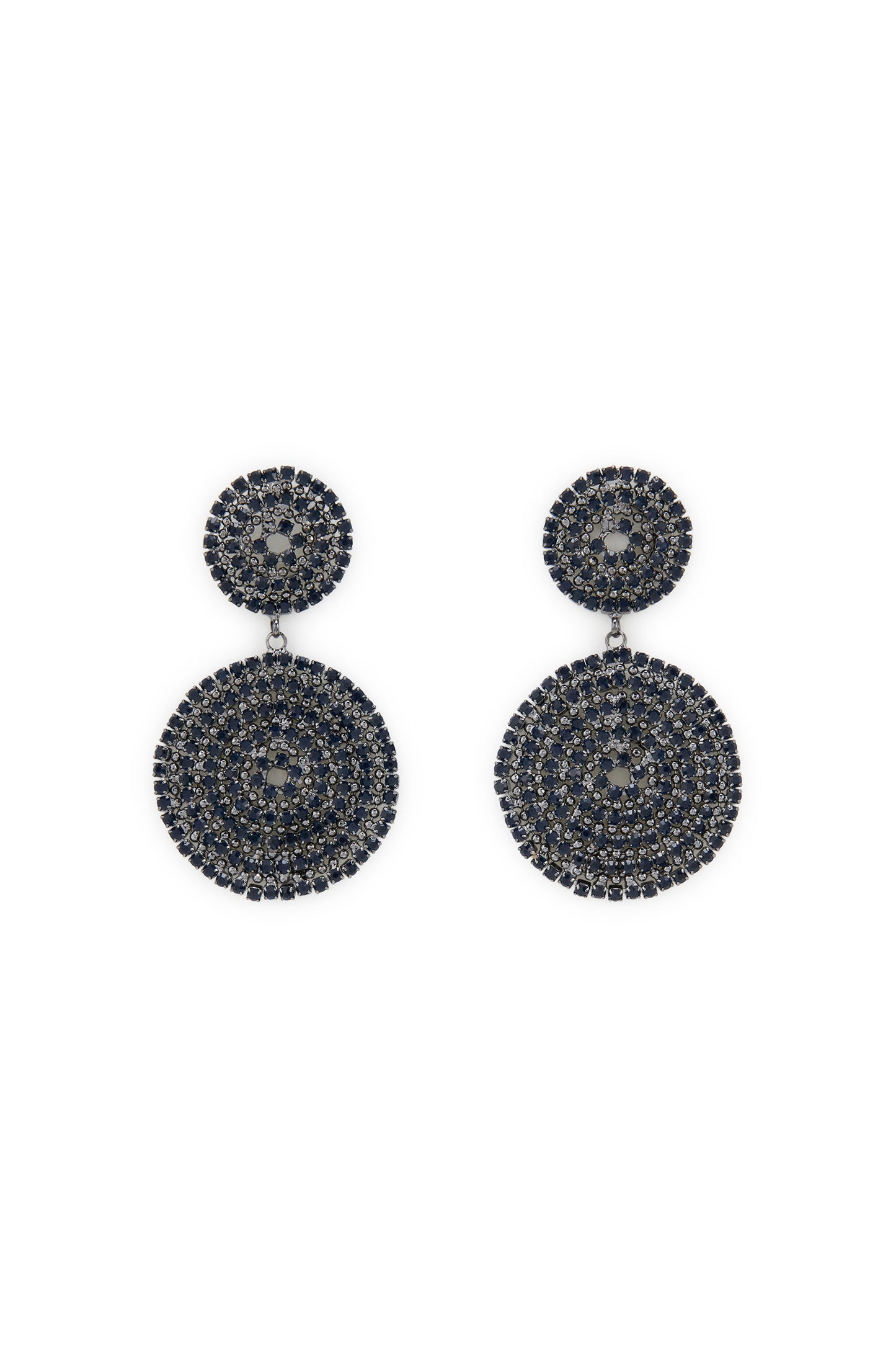 MELUSINA BIJOUX Orecchini Pendenti Rotondi con Strass Blu