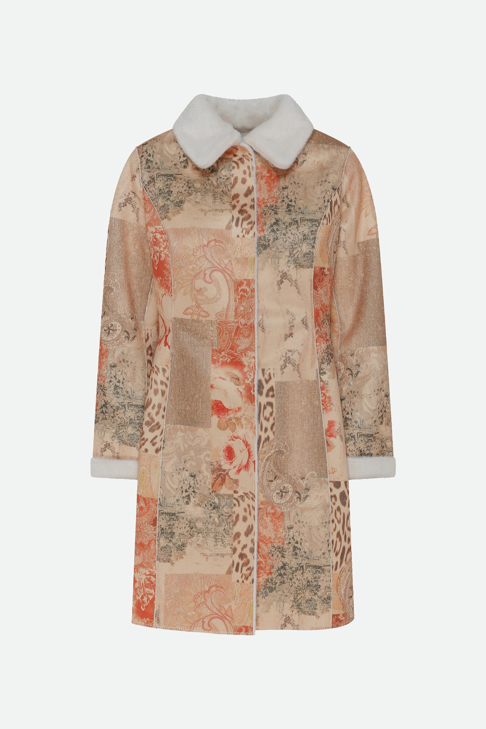 Guess Multicolored Reversible Faux Fur Coat