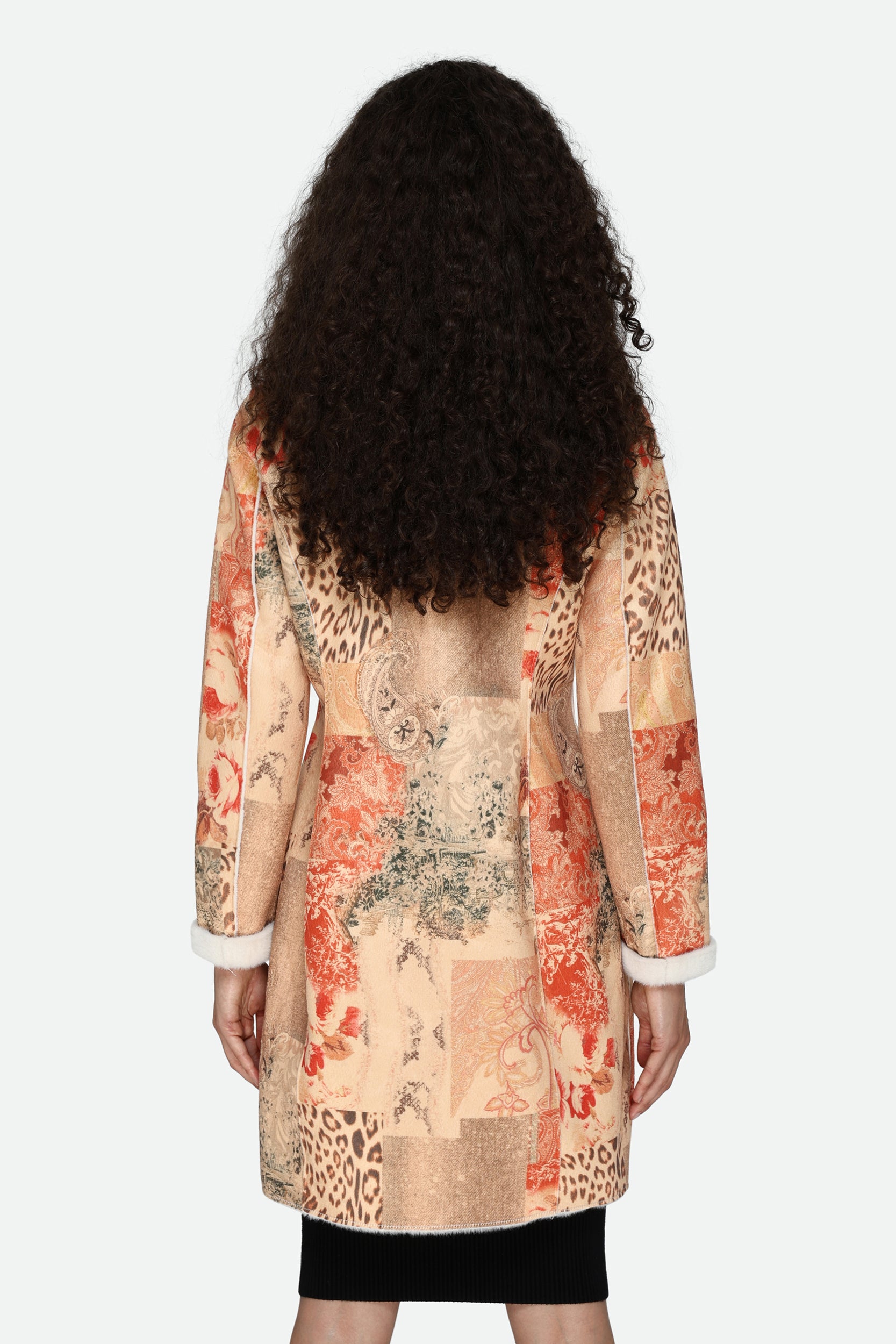 Guess Multicolored Reversible Faux Fur Coat