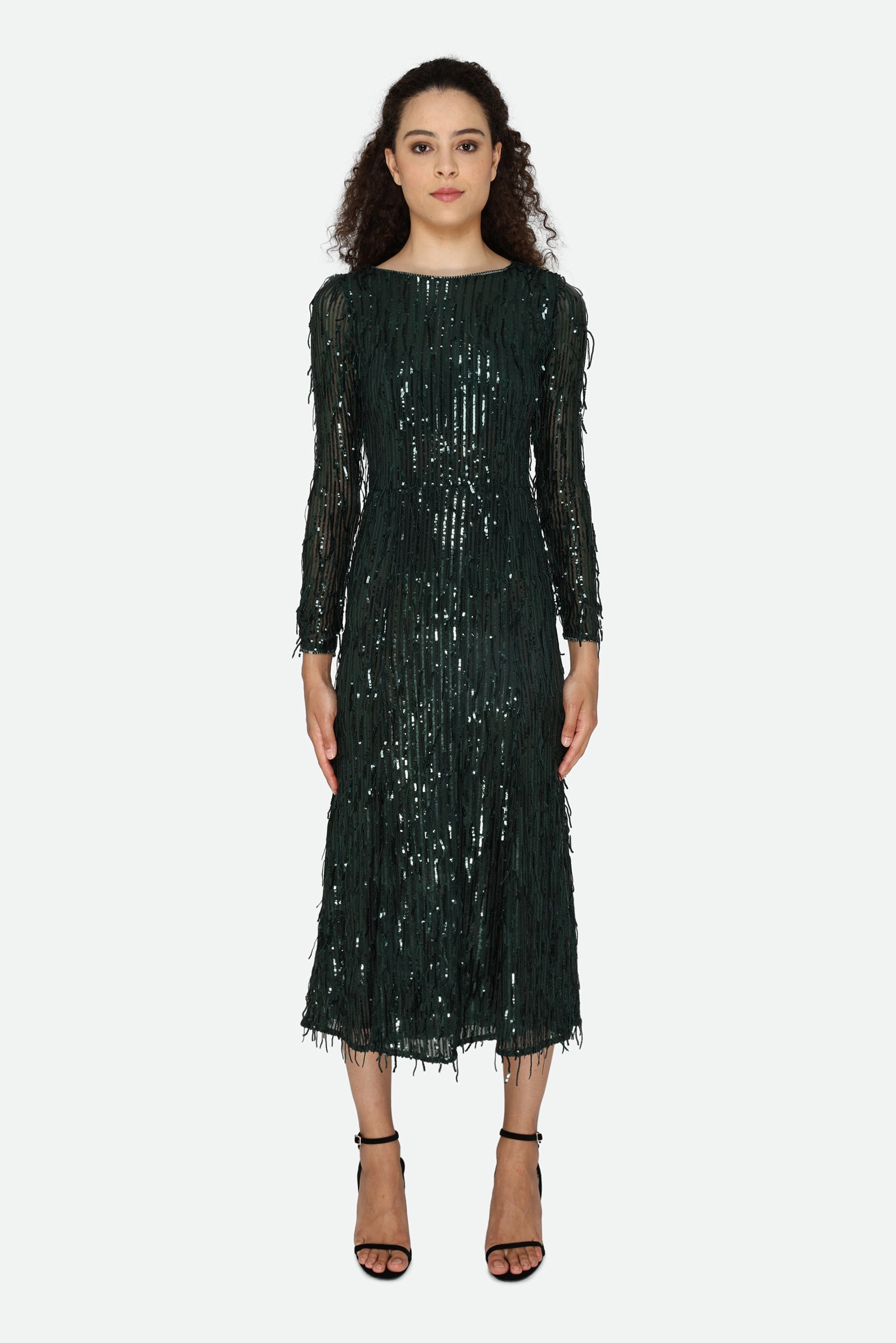 Guess Abito Lungo Paillettes Nero