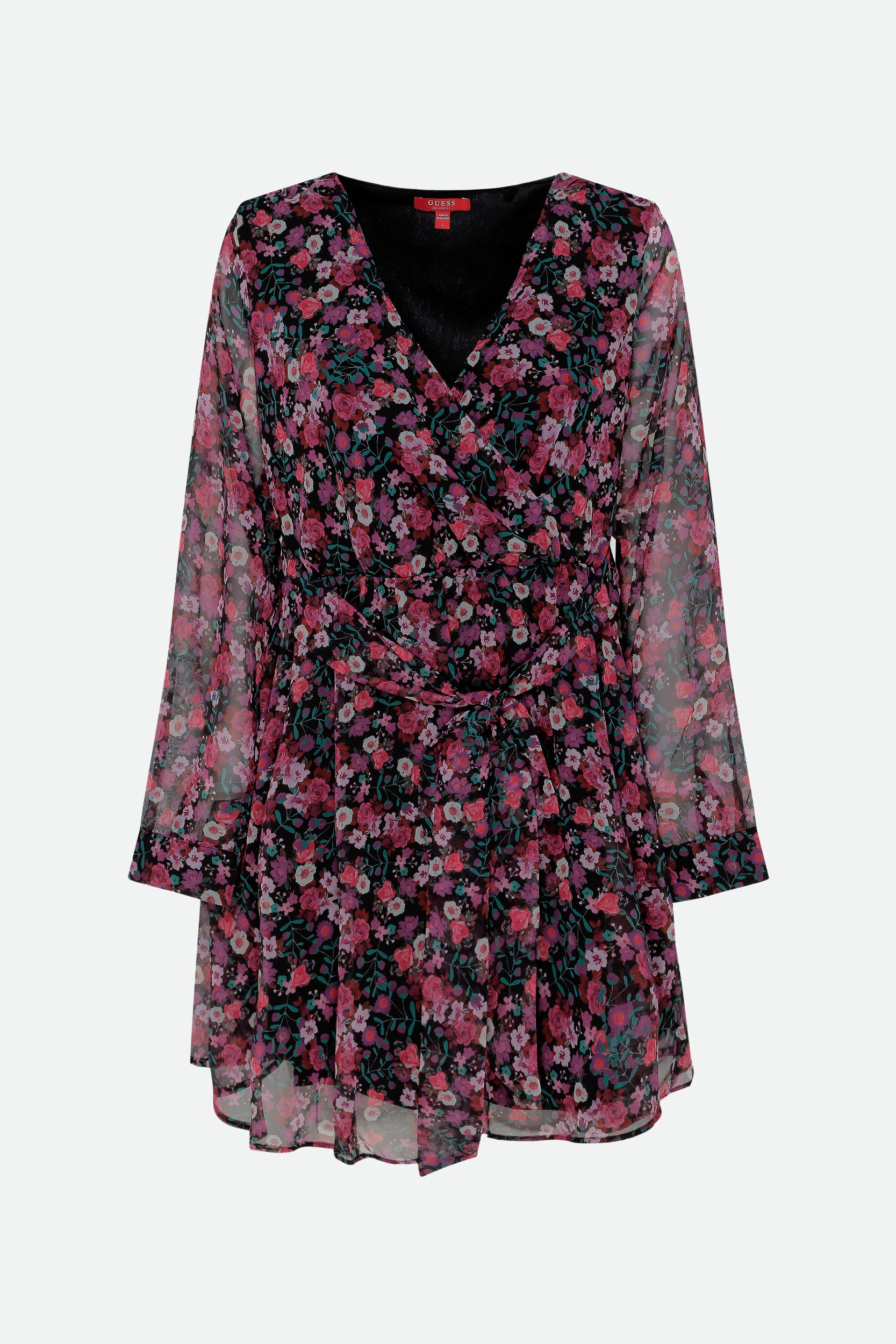 Guess Multicolored Floral Dress - Loverlock XL Guess Multicolored Floral Dress - Loverlock XL