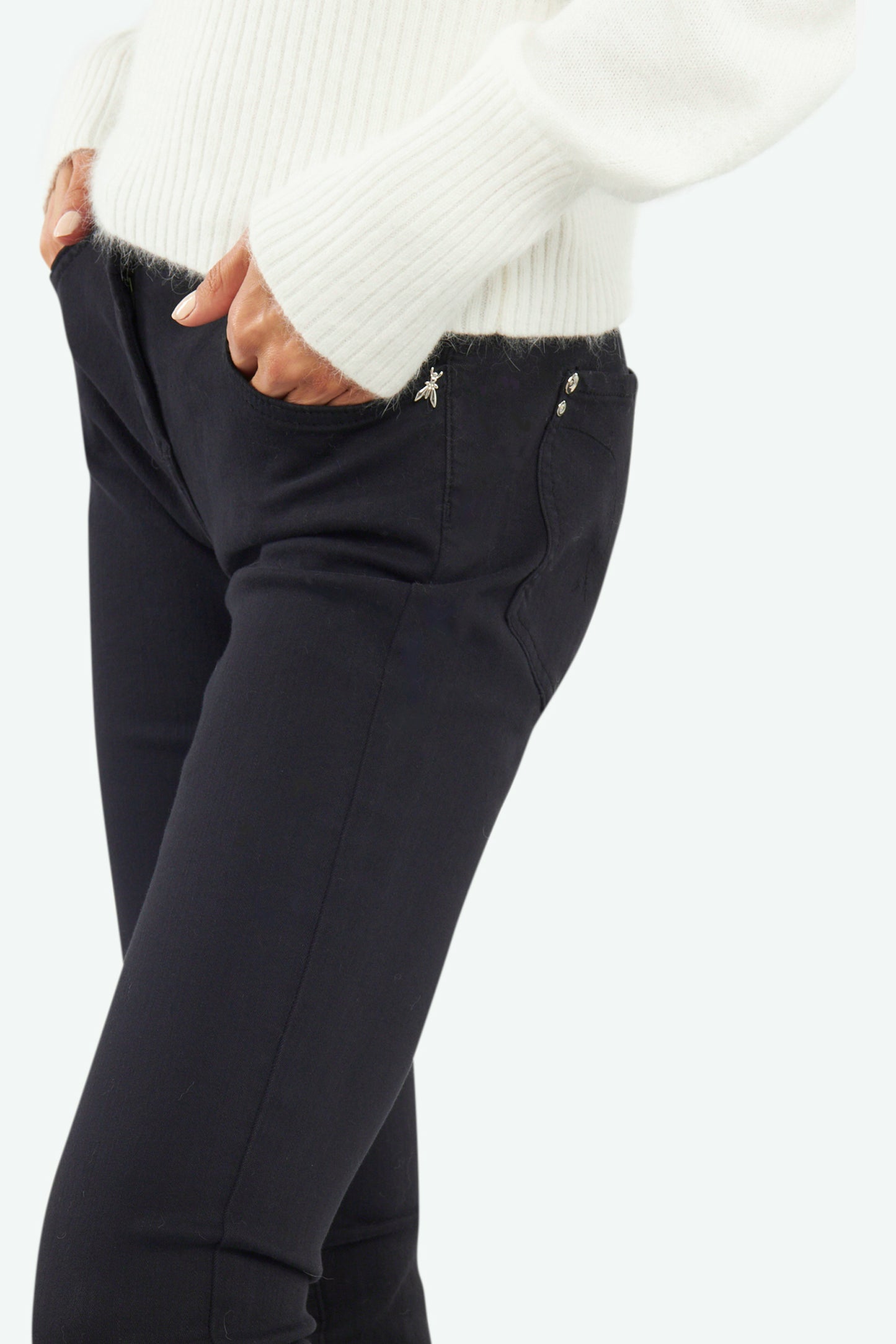 Patrizia Pepe Pantalone Denim Skinny Nero