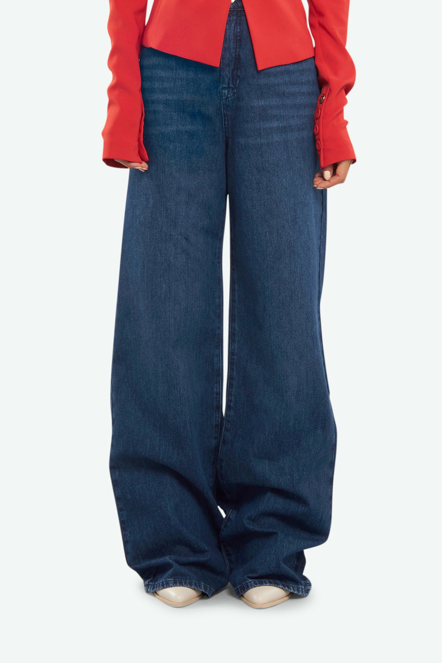 Patrizia Pepe Pantalone Denim Wide Leg Blue
