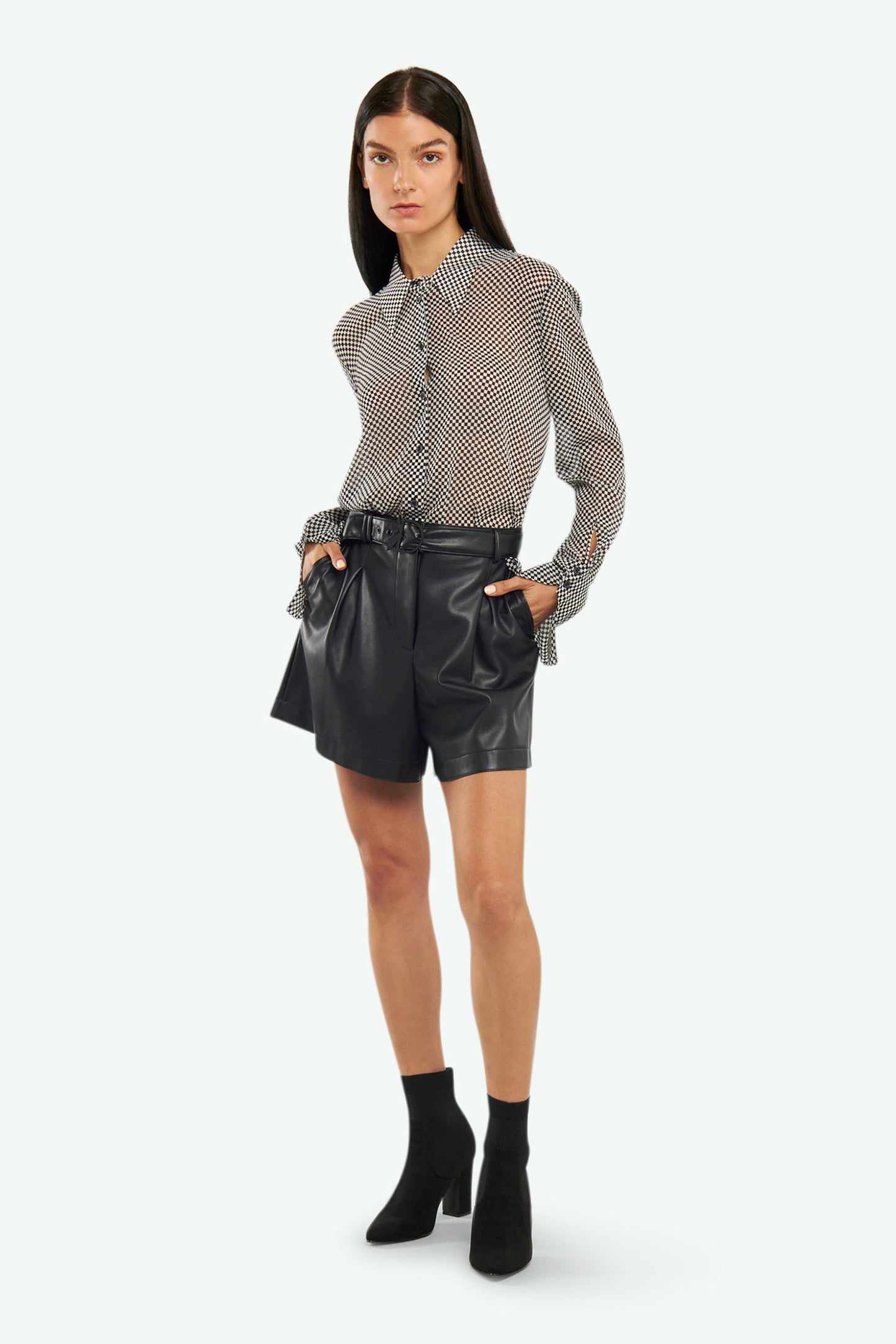 Patrizia Pepe Short Ecopelle Nero