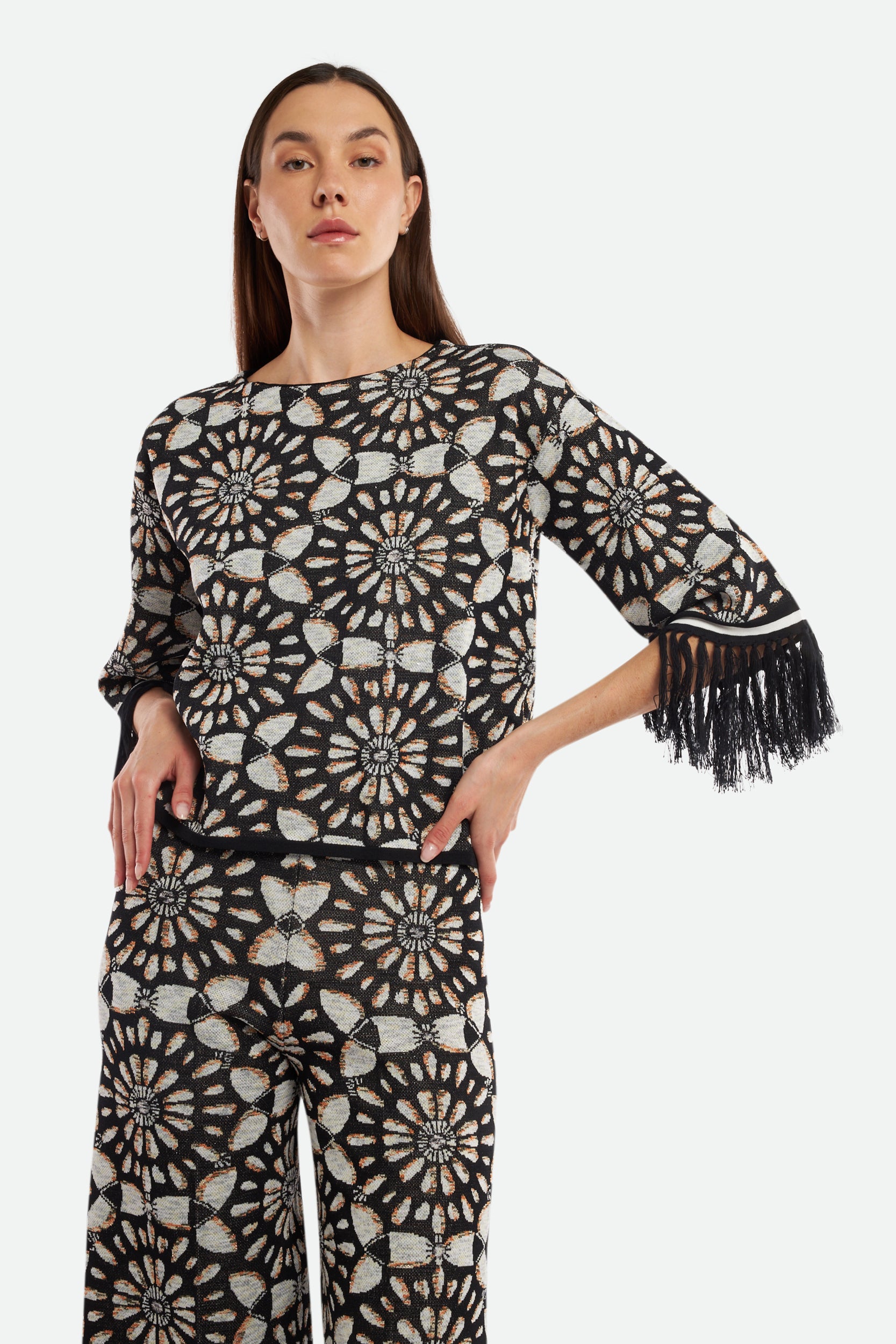 Twinset Black Jacquard Sweater