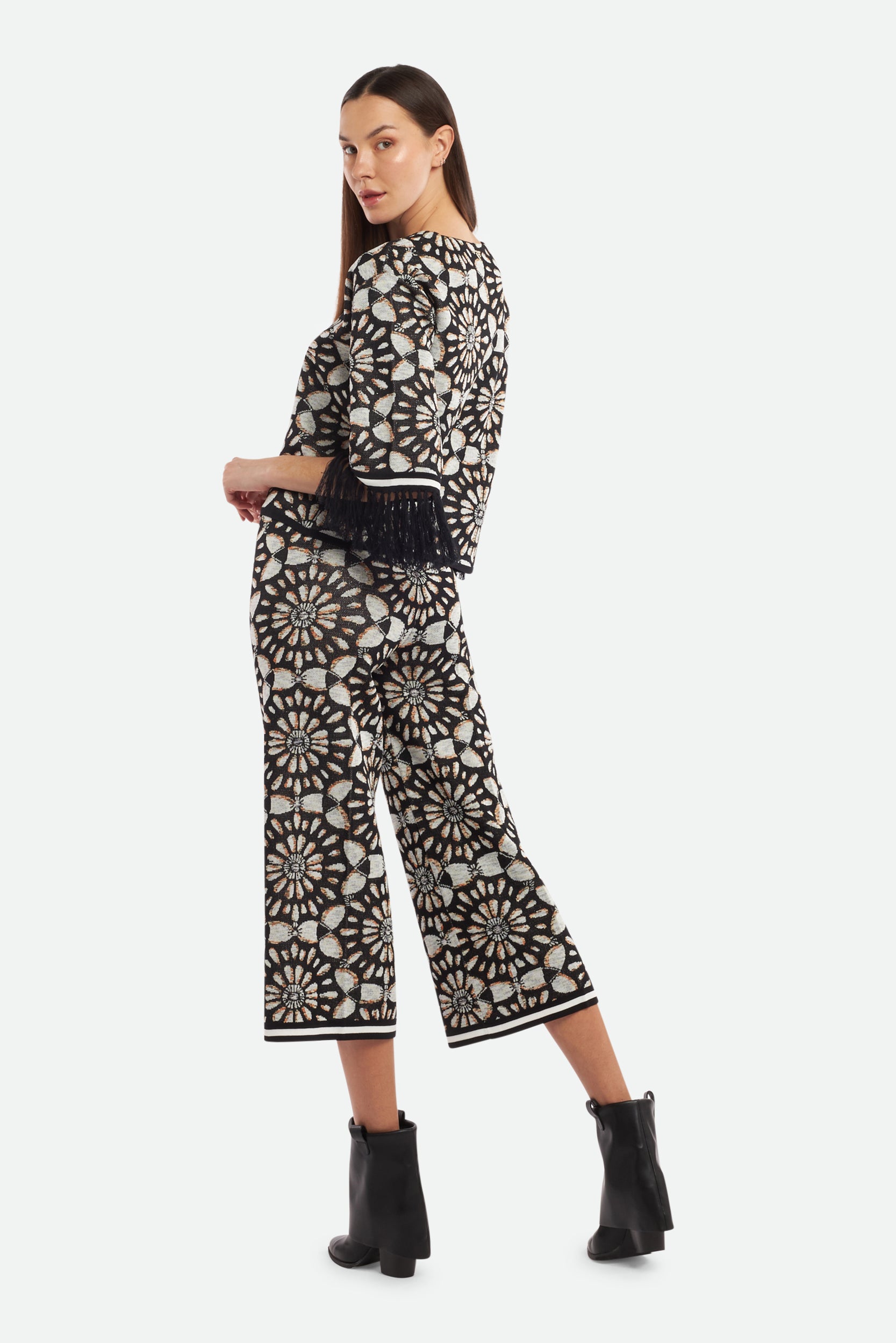 Twinset Pantalone Jacquard Nero