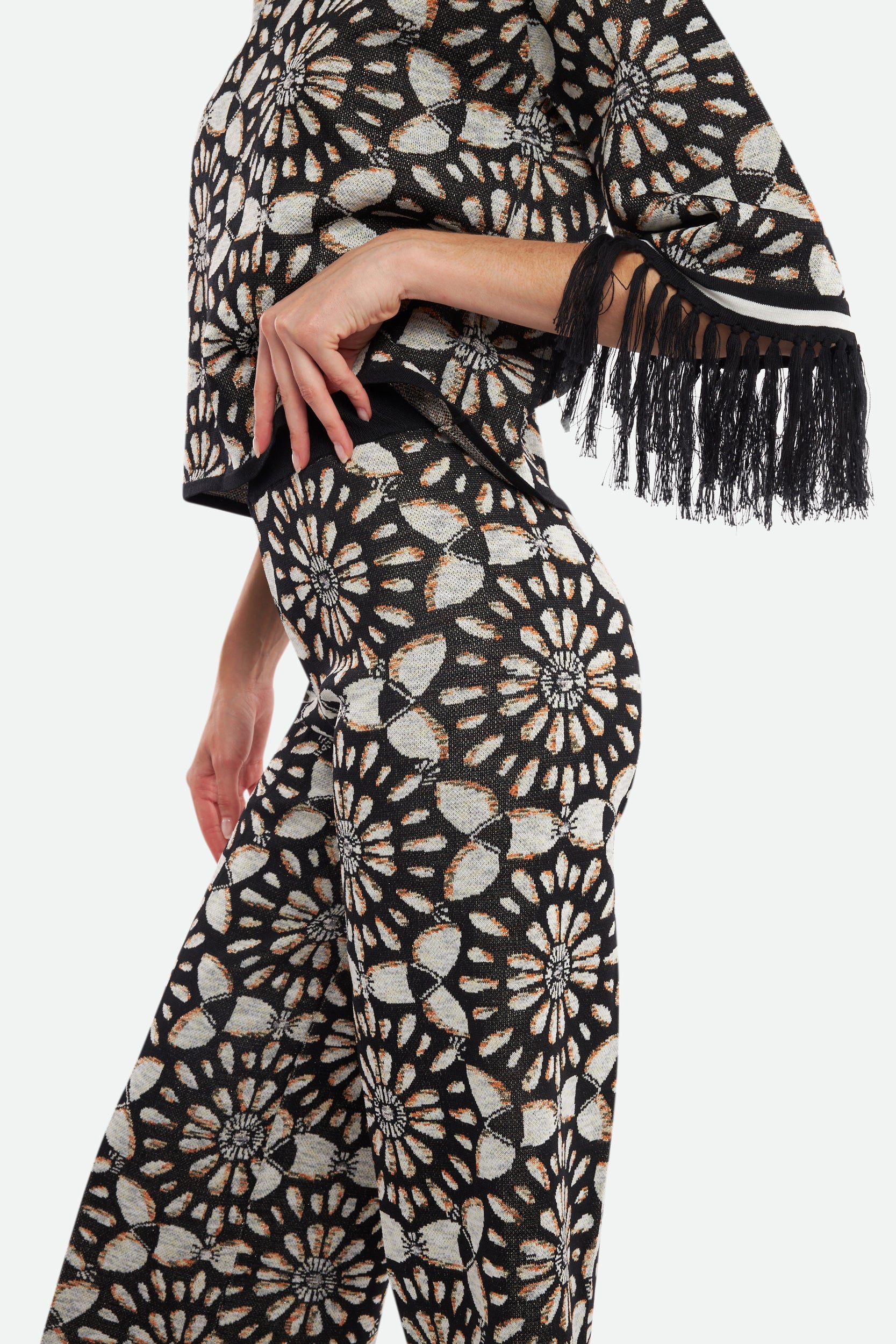 Twinset Pantalone Jacquard Nero