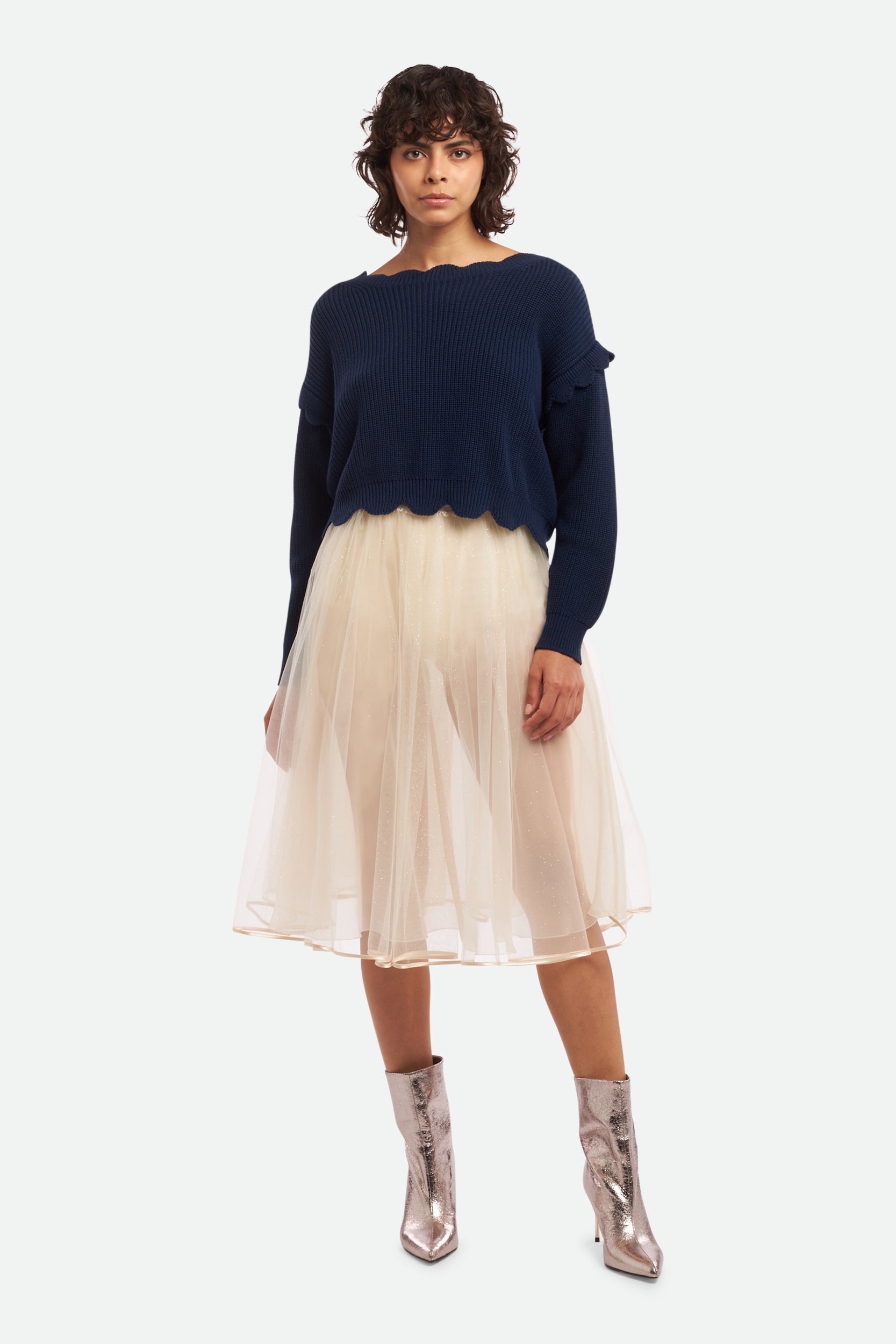 Twinset Maglia Boxy Blu