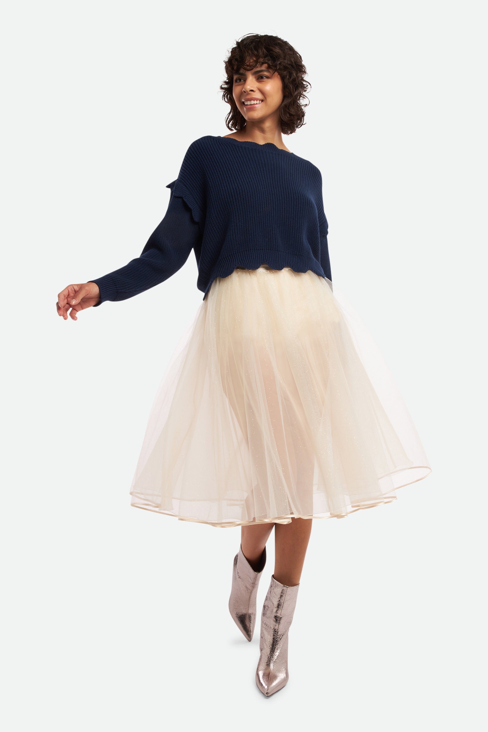 Twinset Maglia Boxy Blu