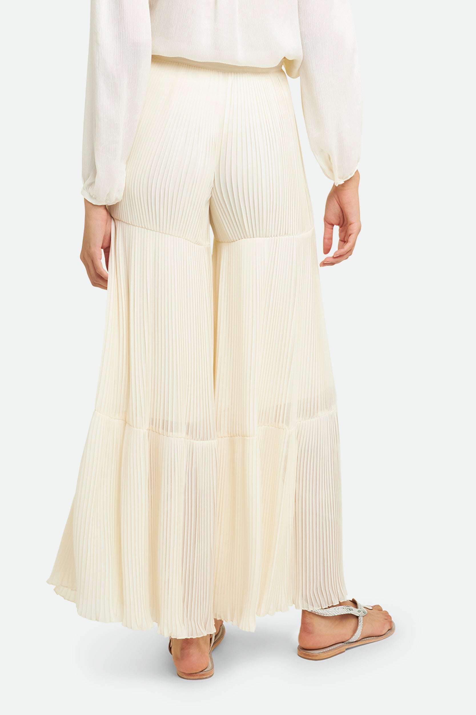 Twinset Pantalone in Georgette Bianco