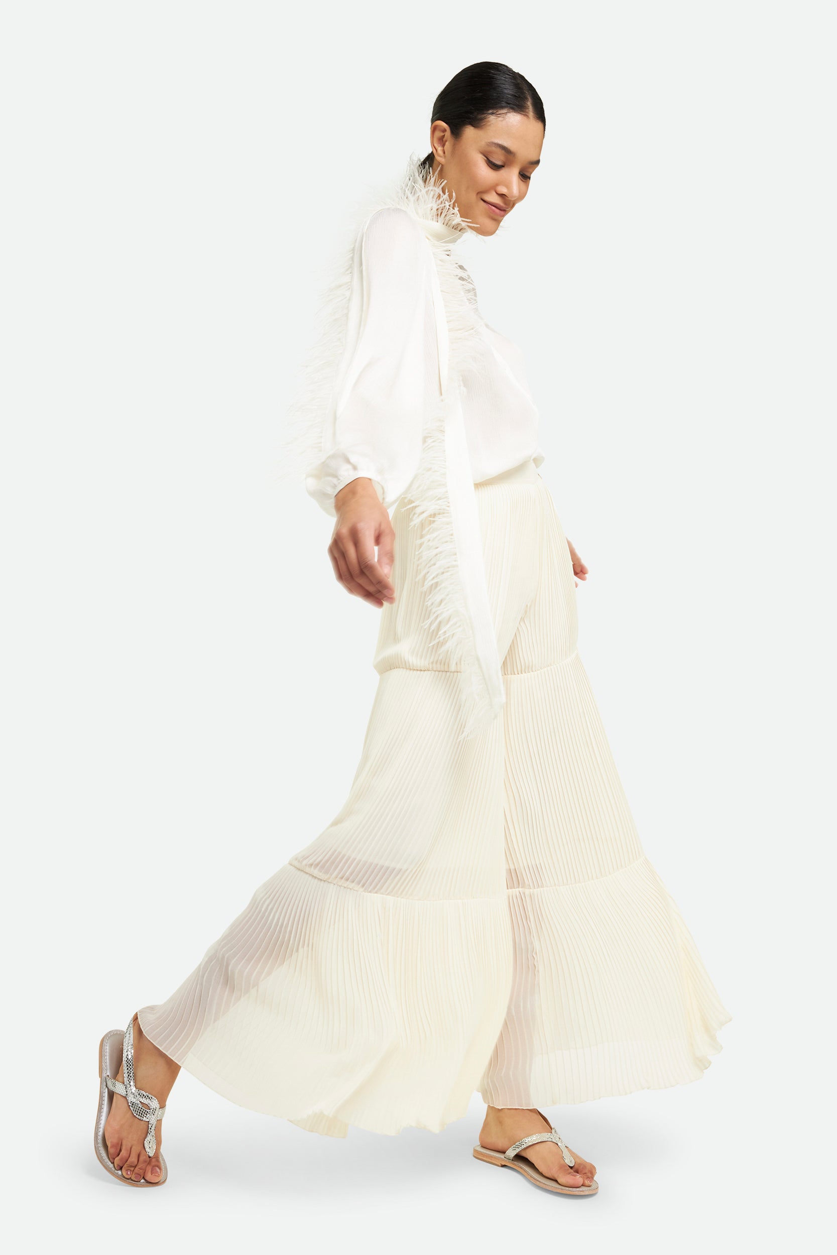 Twinset White Georgette Trousers