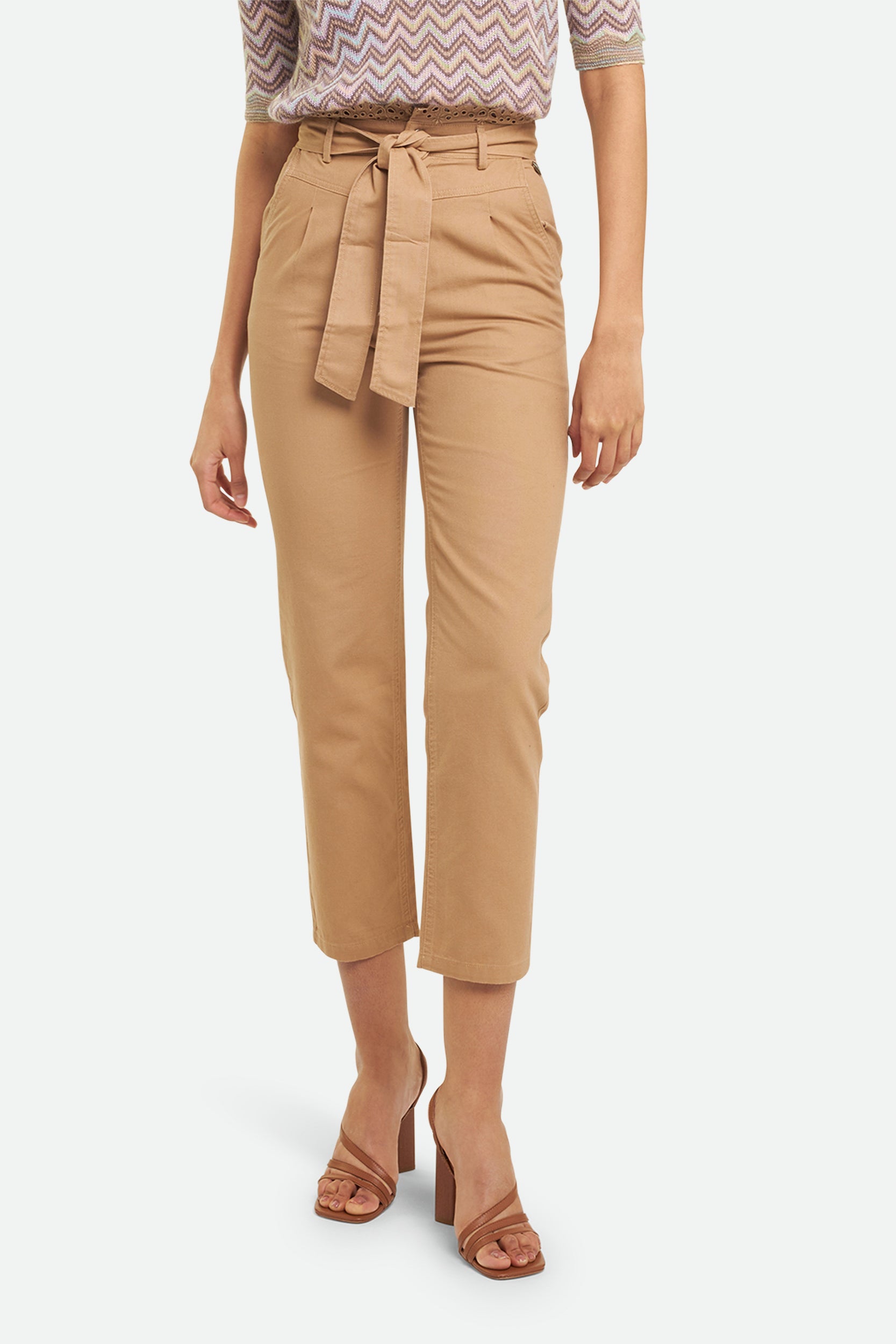 Twinset Pantaloni in Canvas Beige