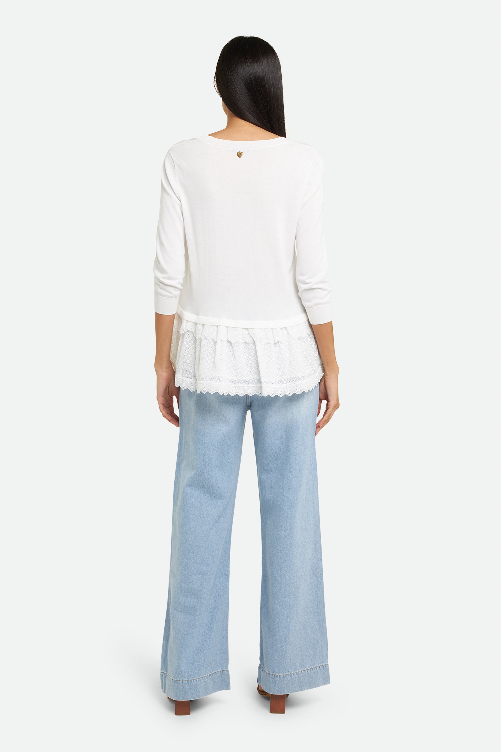 Twinset Maglia Sangallo Bianca