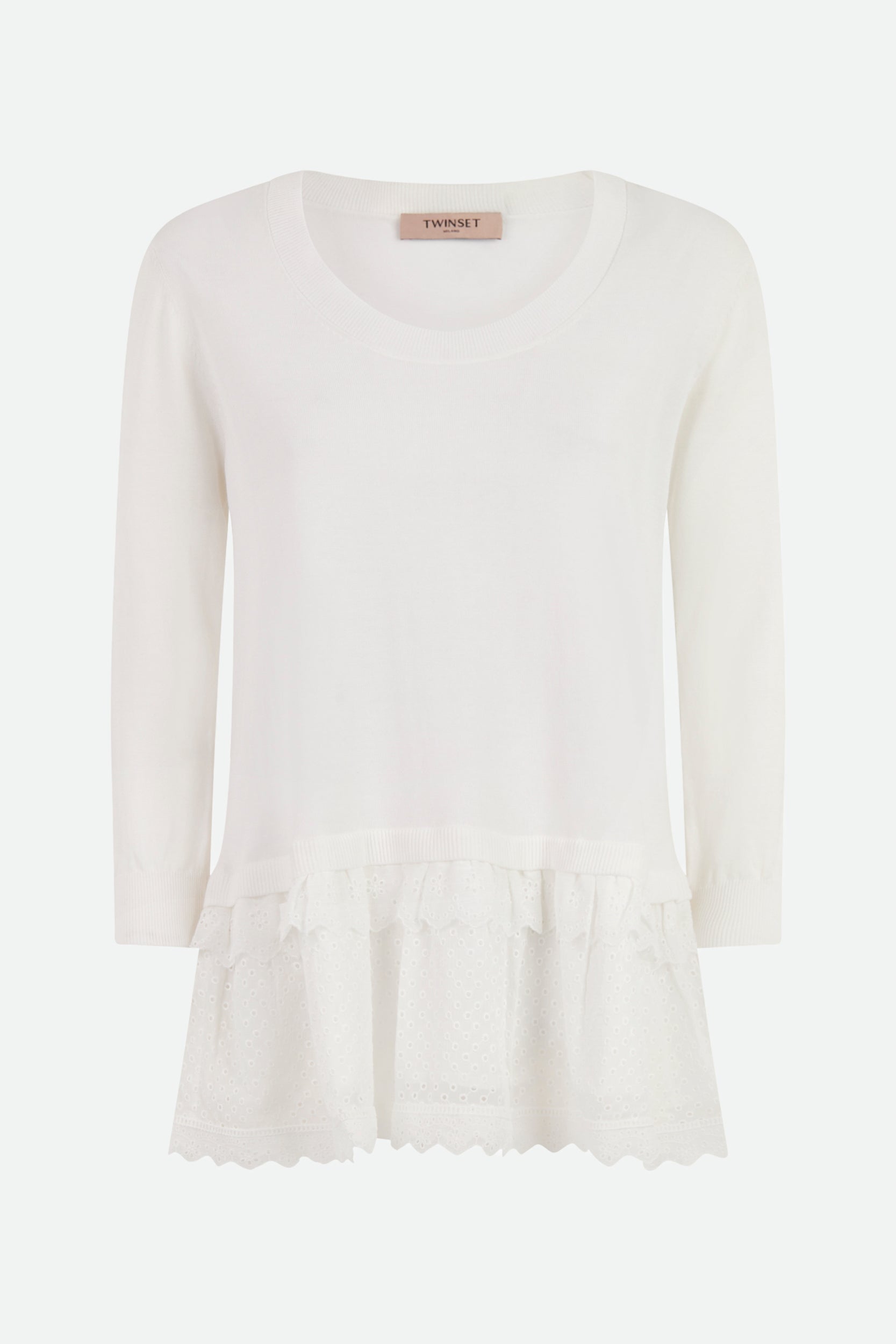 Twinset Maglia Sangallo Bianca