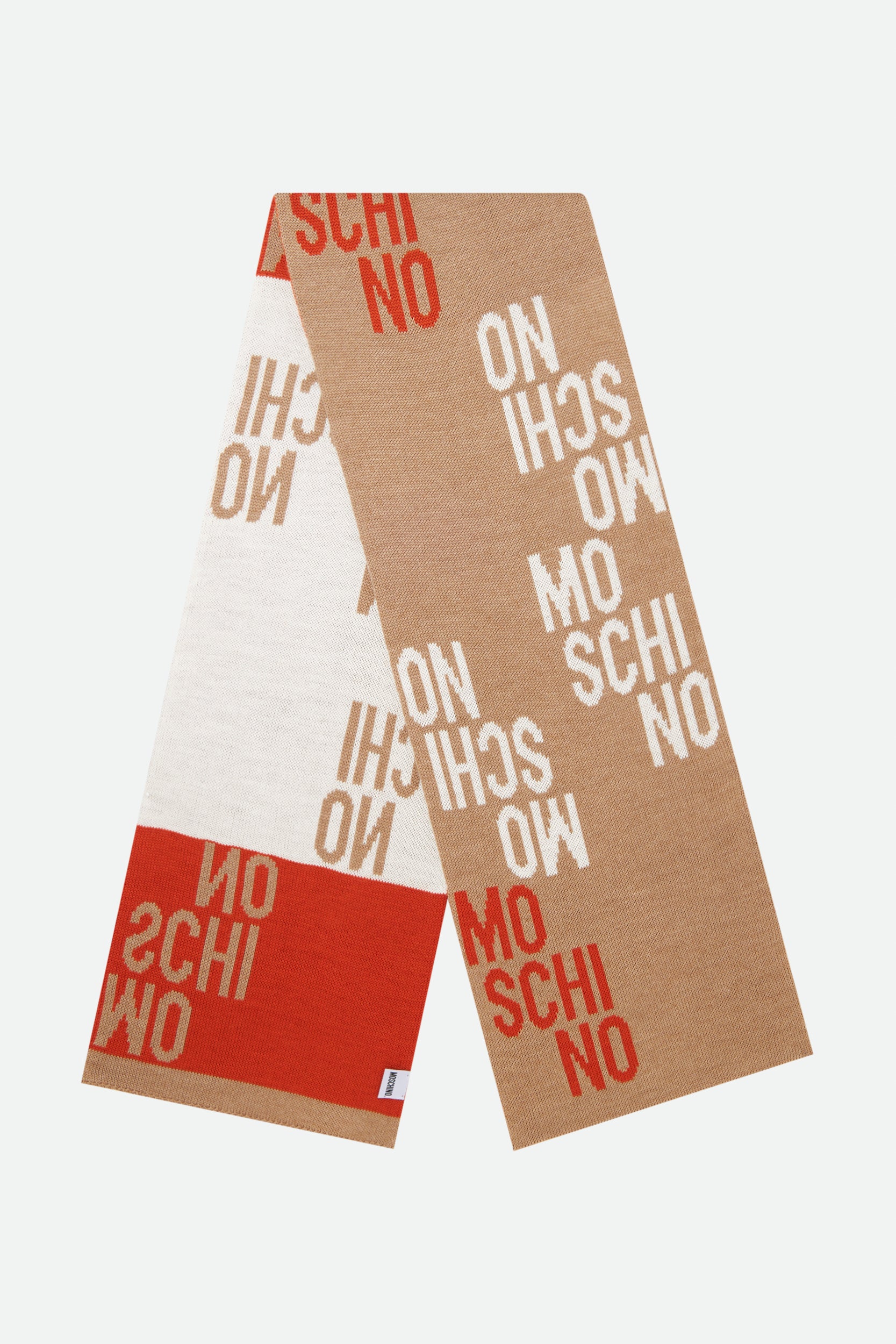 Moschino Beige Scarf with Logo