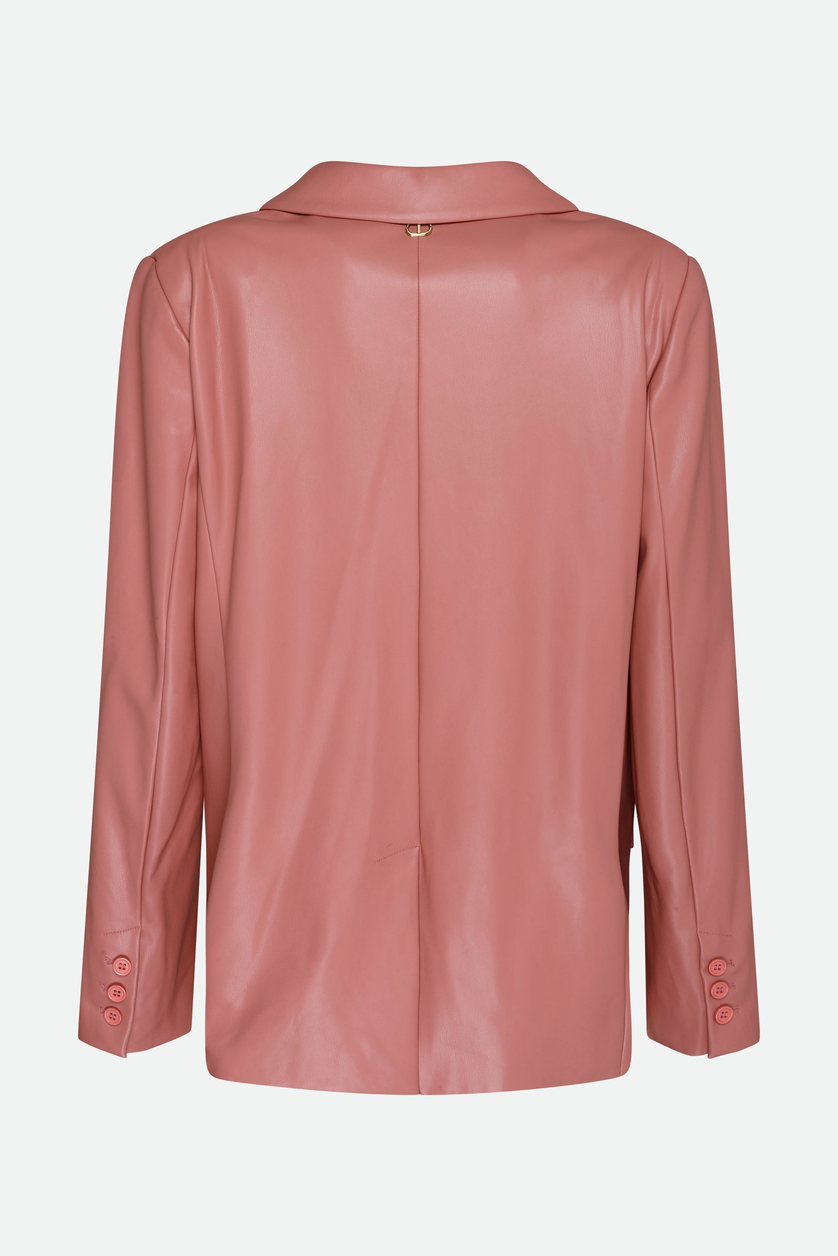 Twinset Blazer Effetto Pelle Rosa