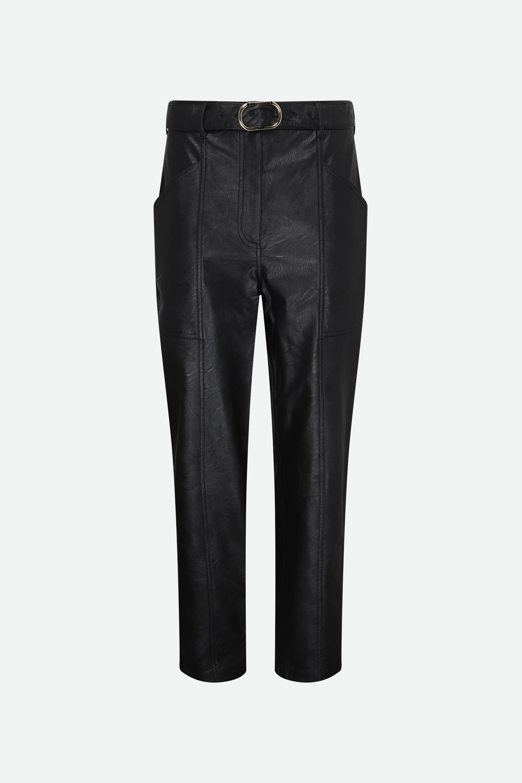 Twinset Black Leather Effect Pants