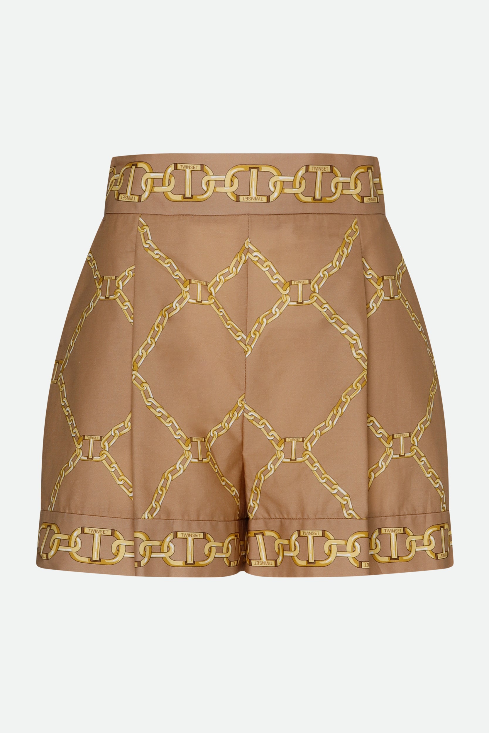 Twinset Pantaloncini Logati Marroni