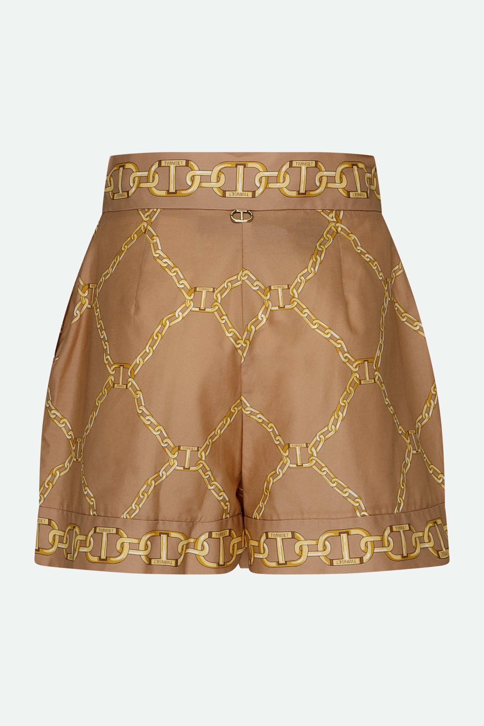 Twinset Pantaloncini Logati Marroni