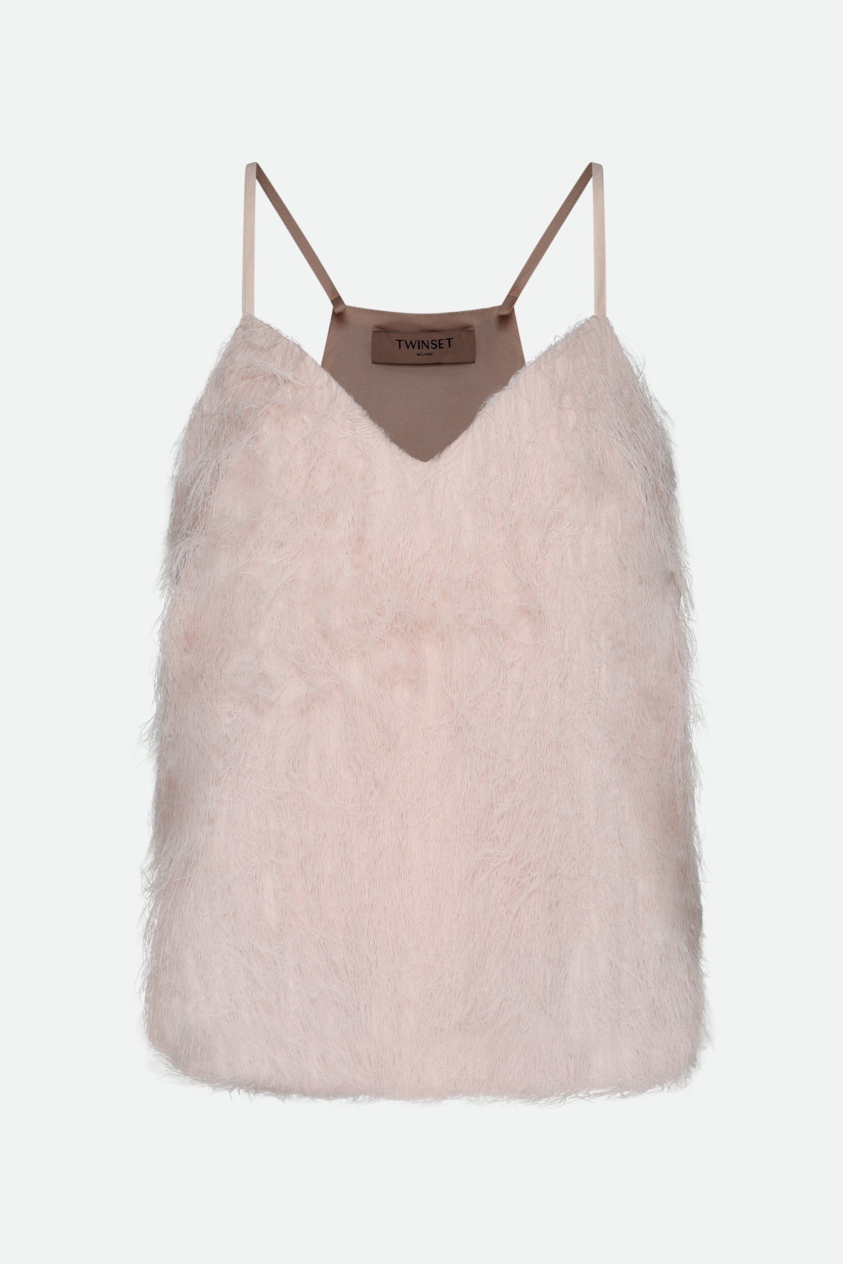 Twinset Top Piume Rosa