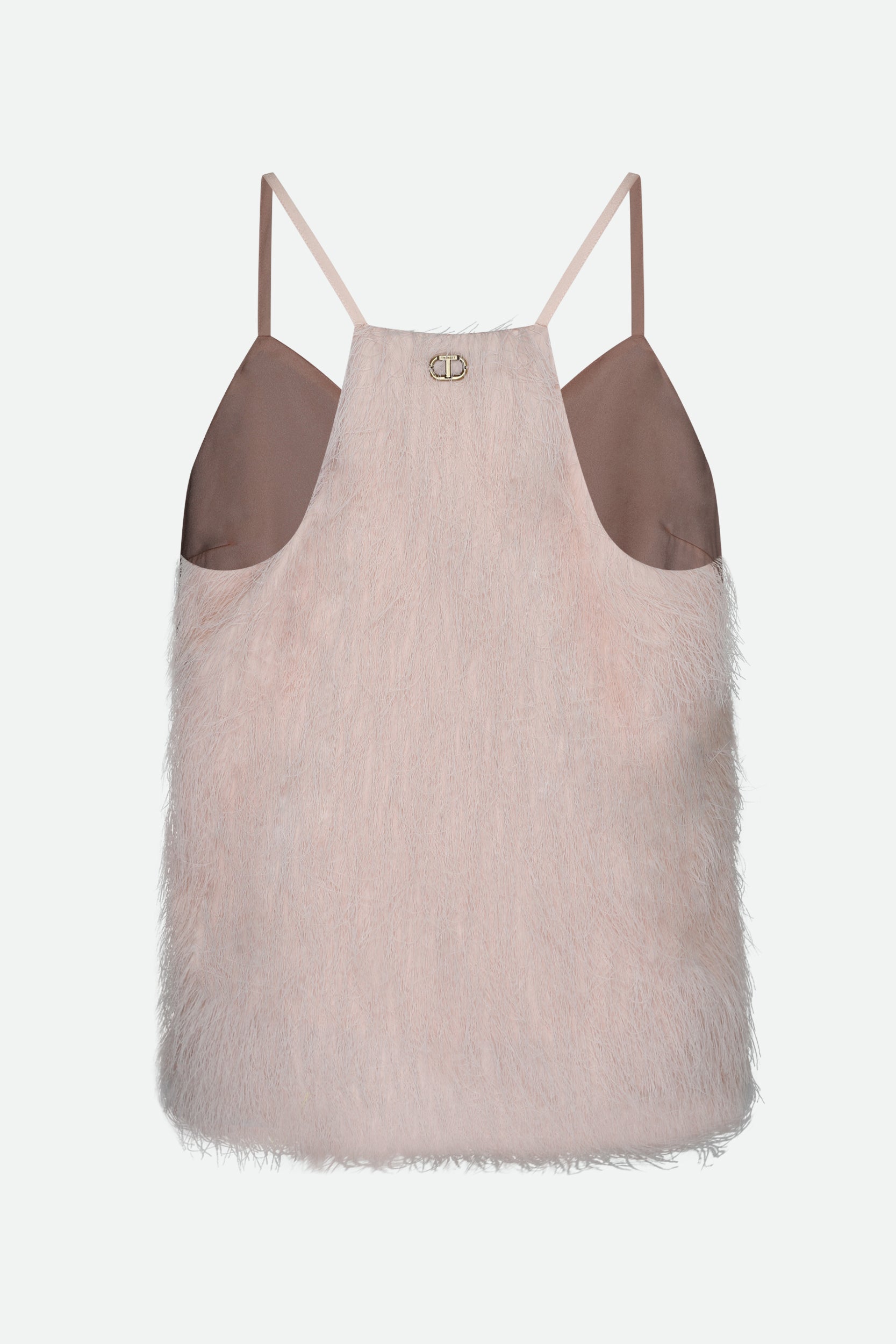 Twinset Top Piume Rosa