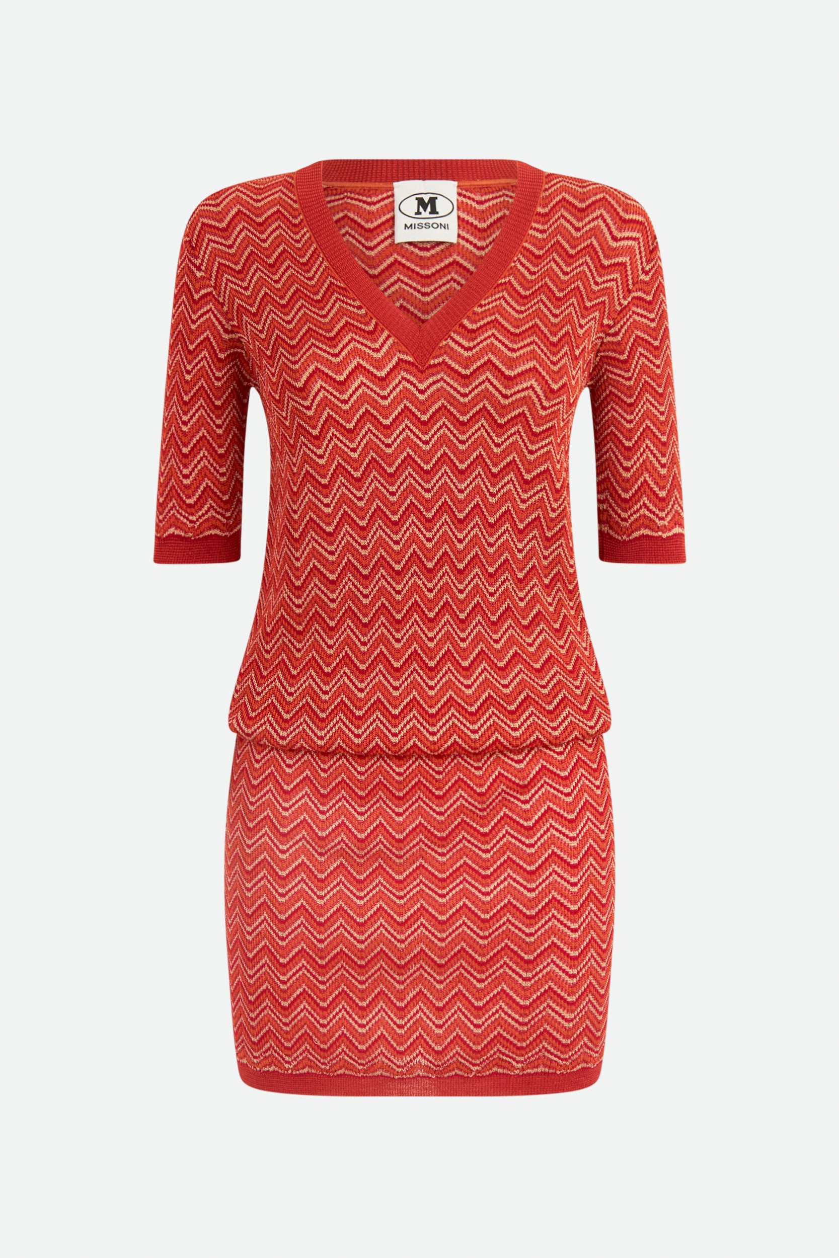 fitted lace wedding dress M Missoni Red Midi Dress