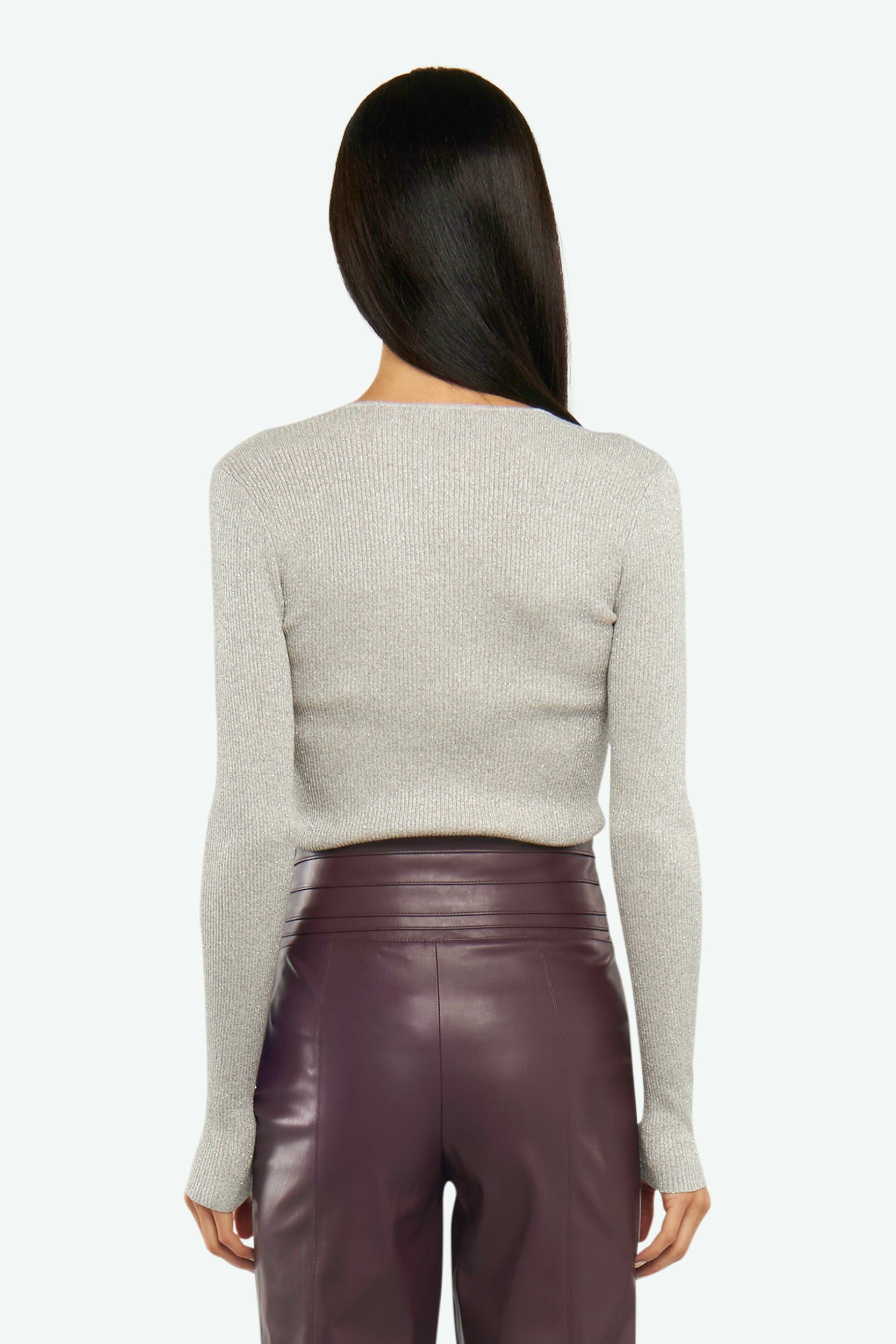 Patrizia Pepe Maglia Lurex Grigio