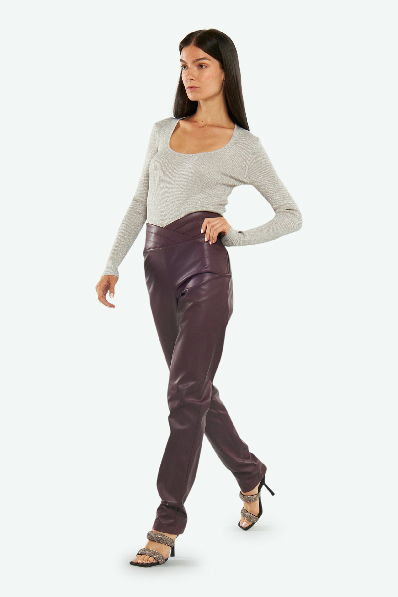 Patrizia Pepe Maglia Lurex Grigio