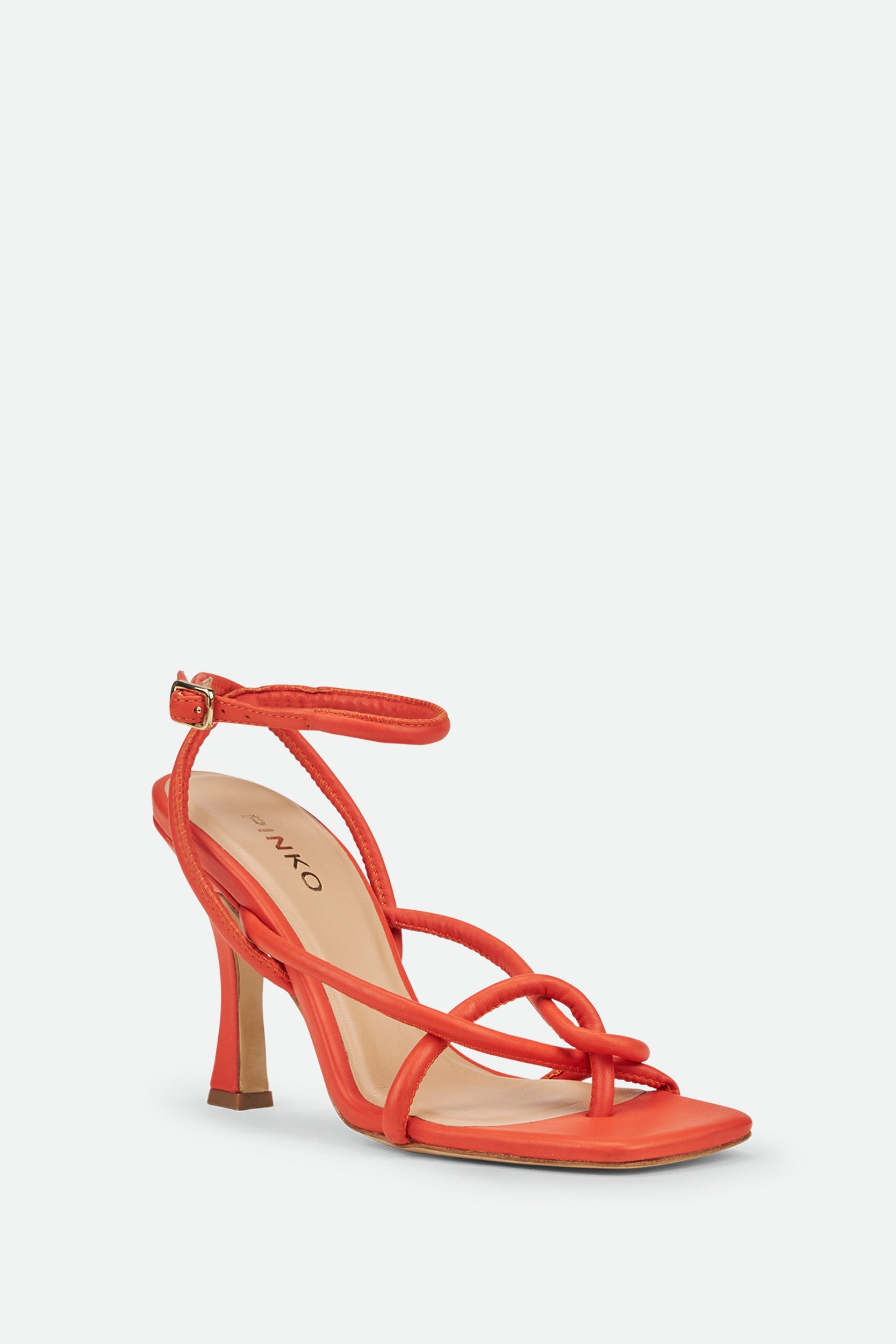 Pinko Orange Leather Sandal